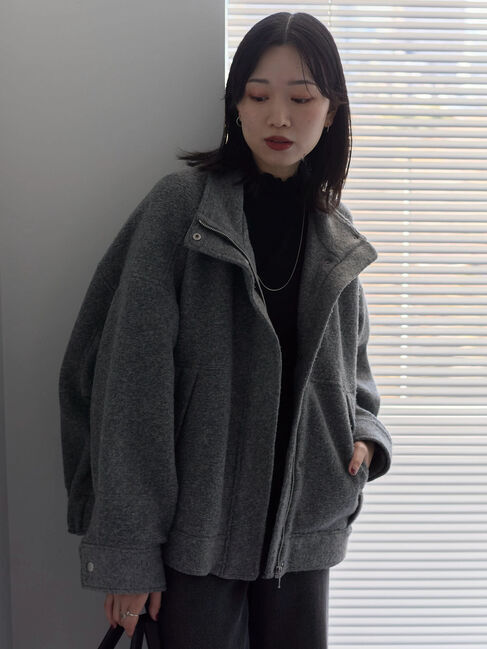 Samansa Mos2 blue「スライバーBIGブルゾン」|その他|