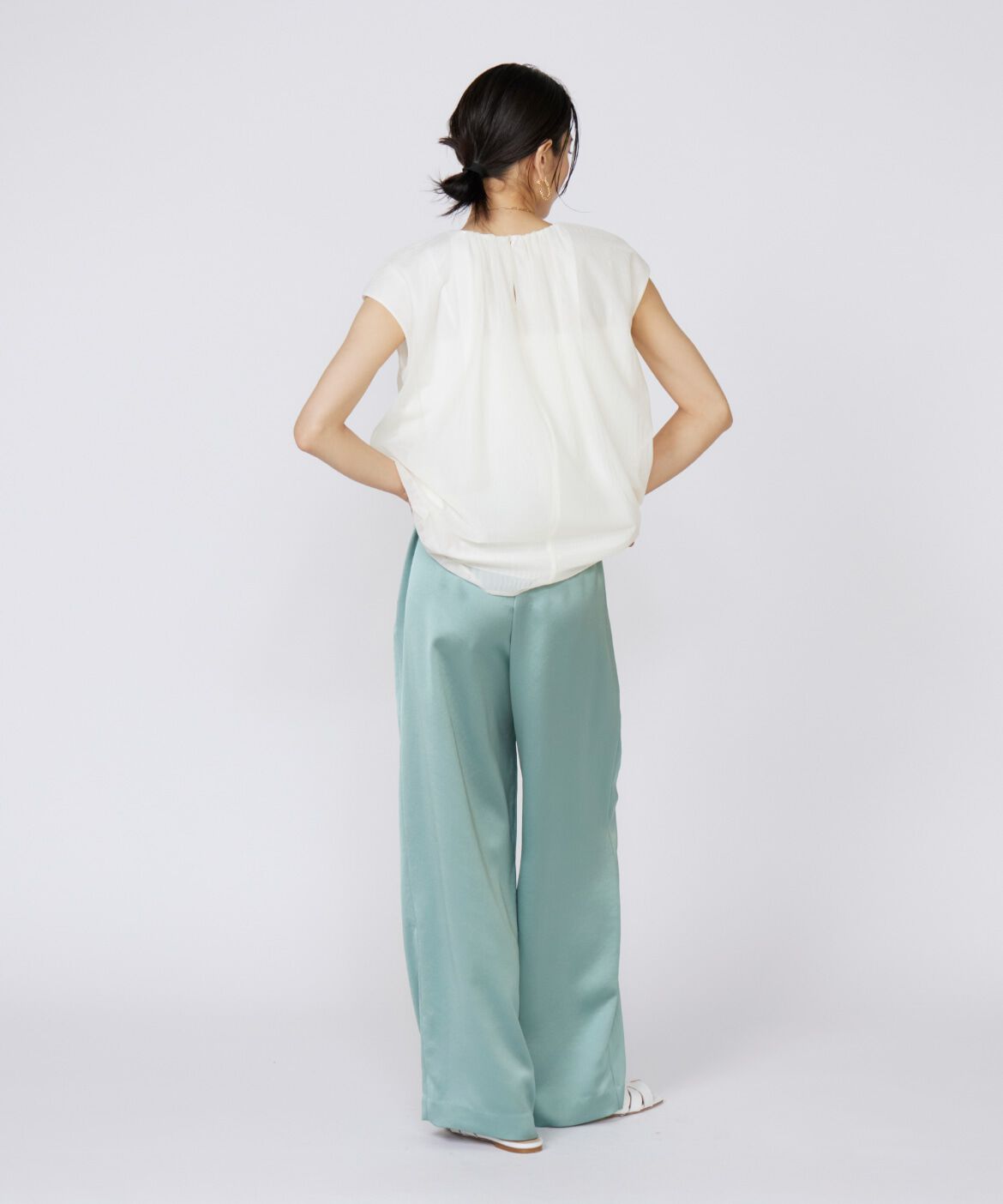 INED「《大きいサイズ》チュールブラウス」|シャツ・ブラウス|