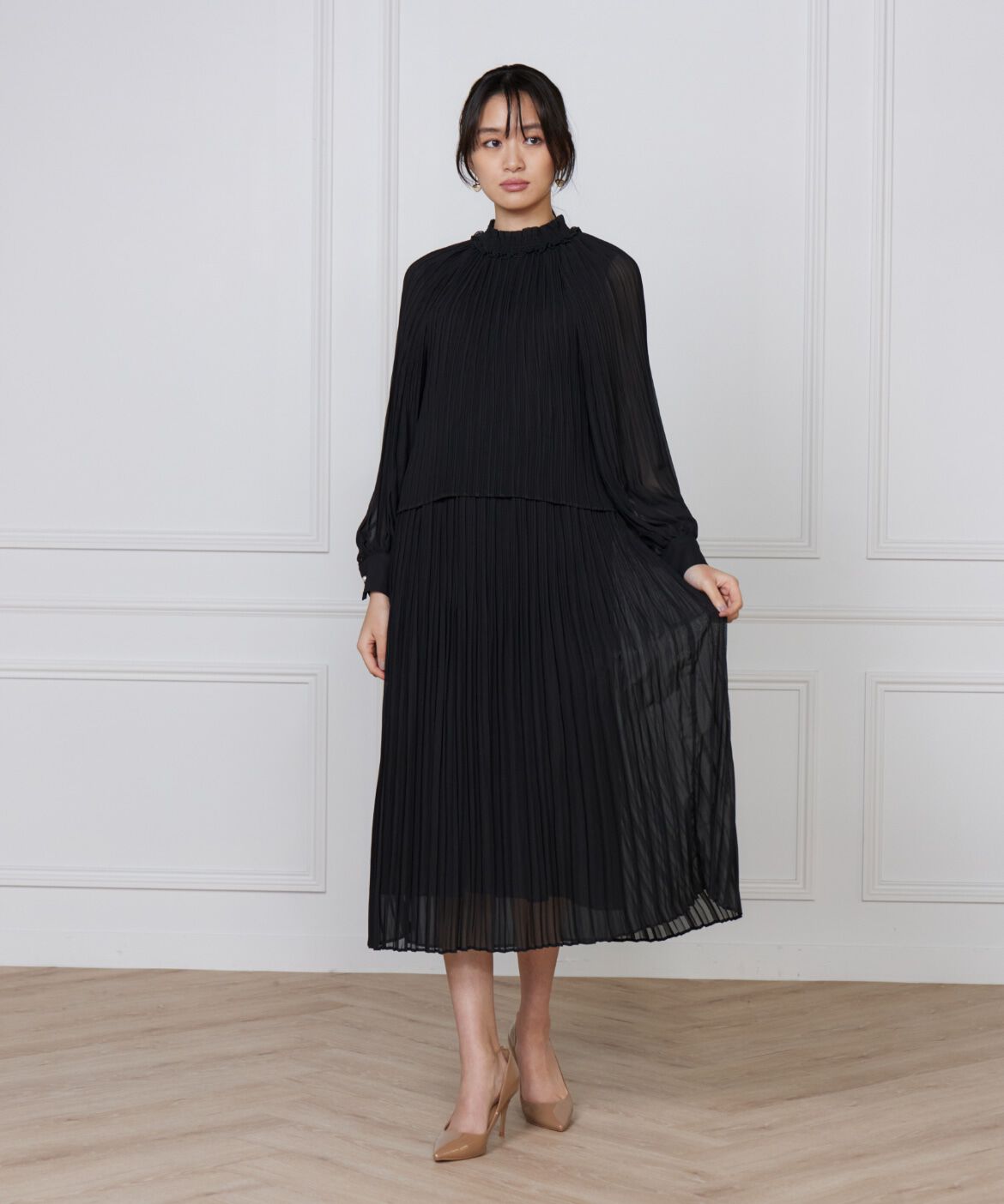 ef-de Black「シフォンプリーツワンピース」|ワンピース|