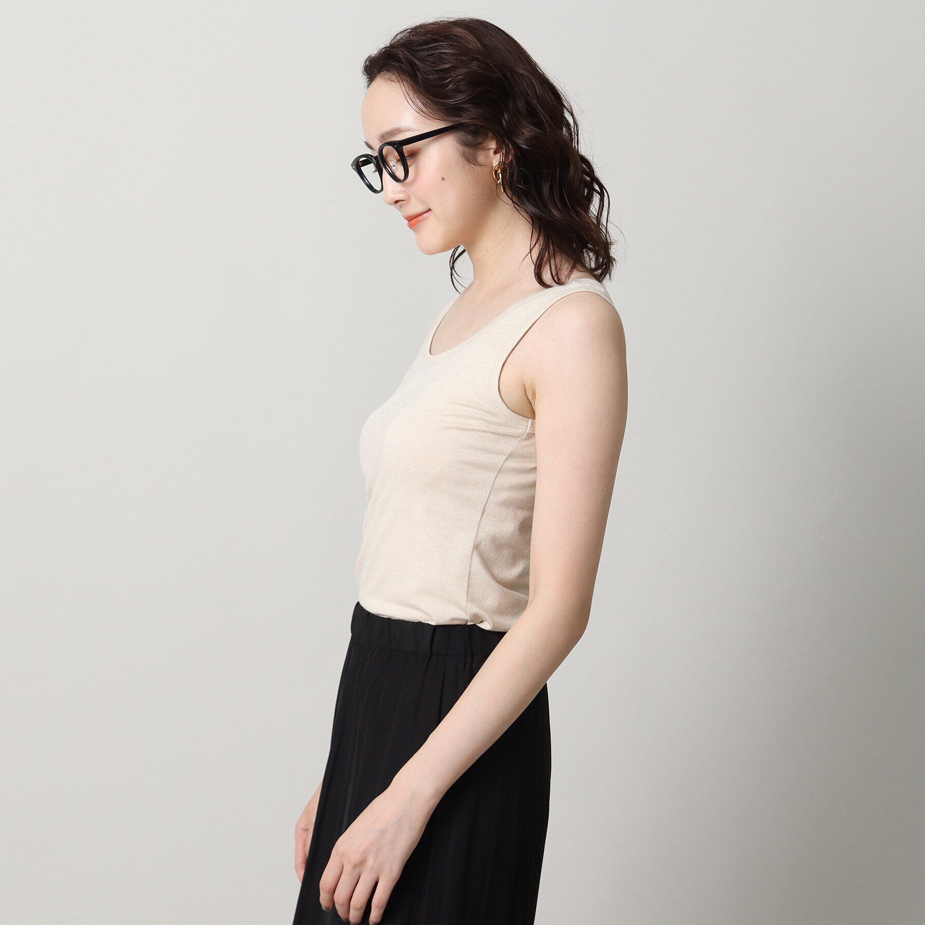 UNTITLED「リーベルラメベア天竺プルオーバファブリック」|キャミソール|