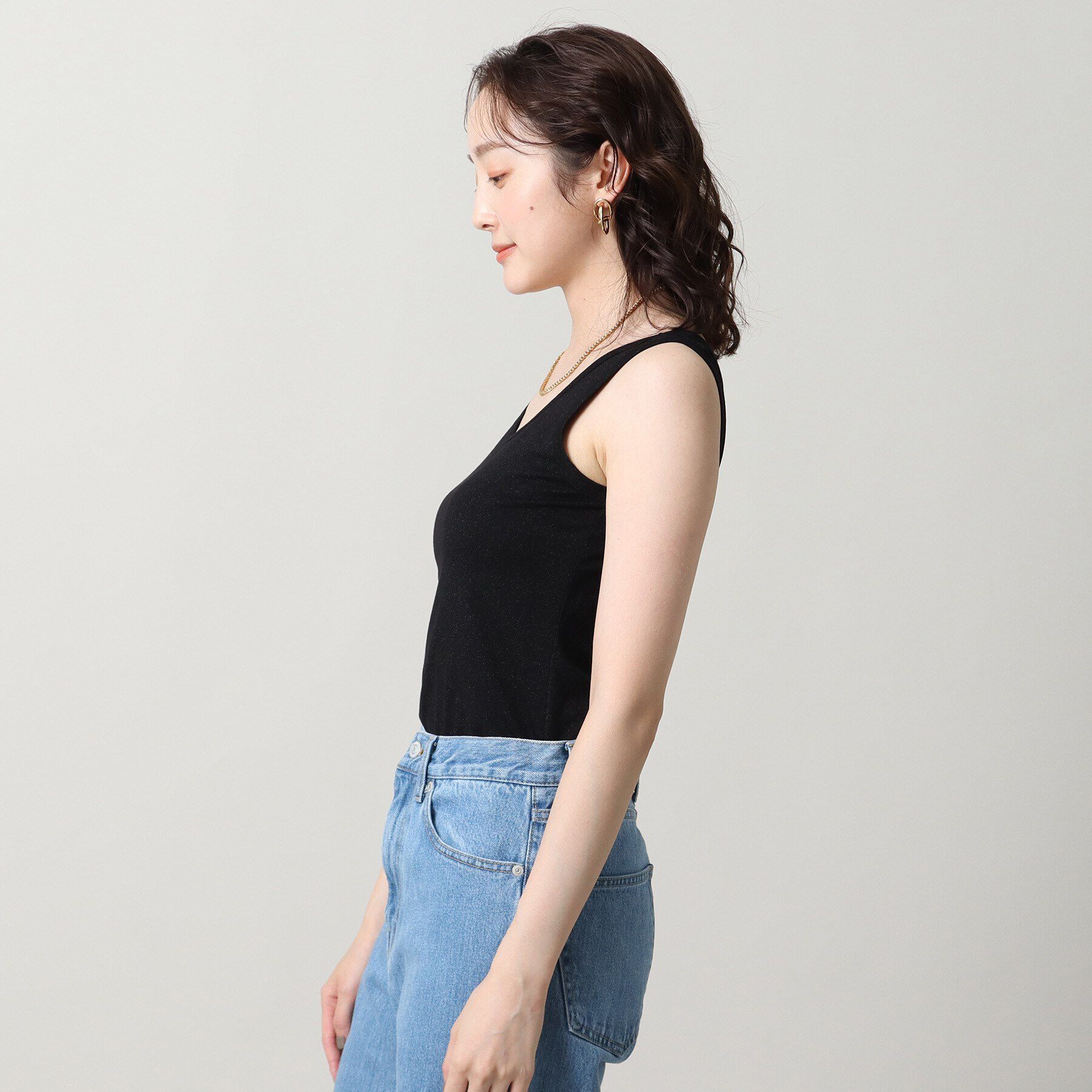 UNTITLED「リーベルラメベア天竺プルオーバファブリック」|キャミソール|