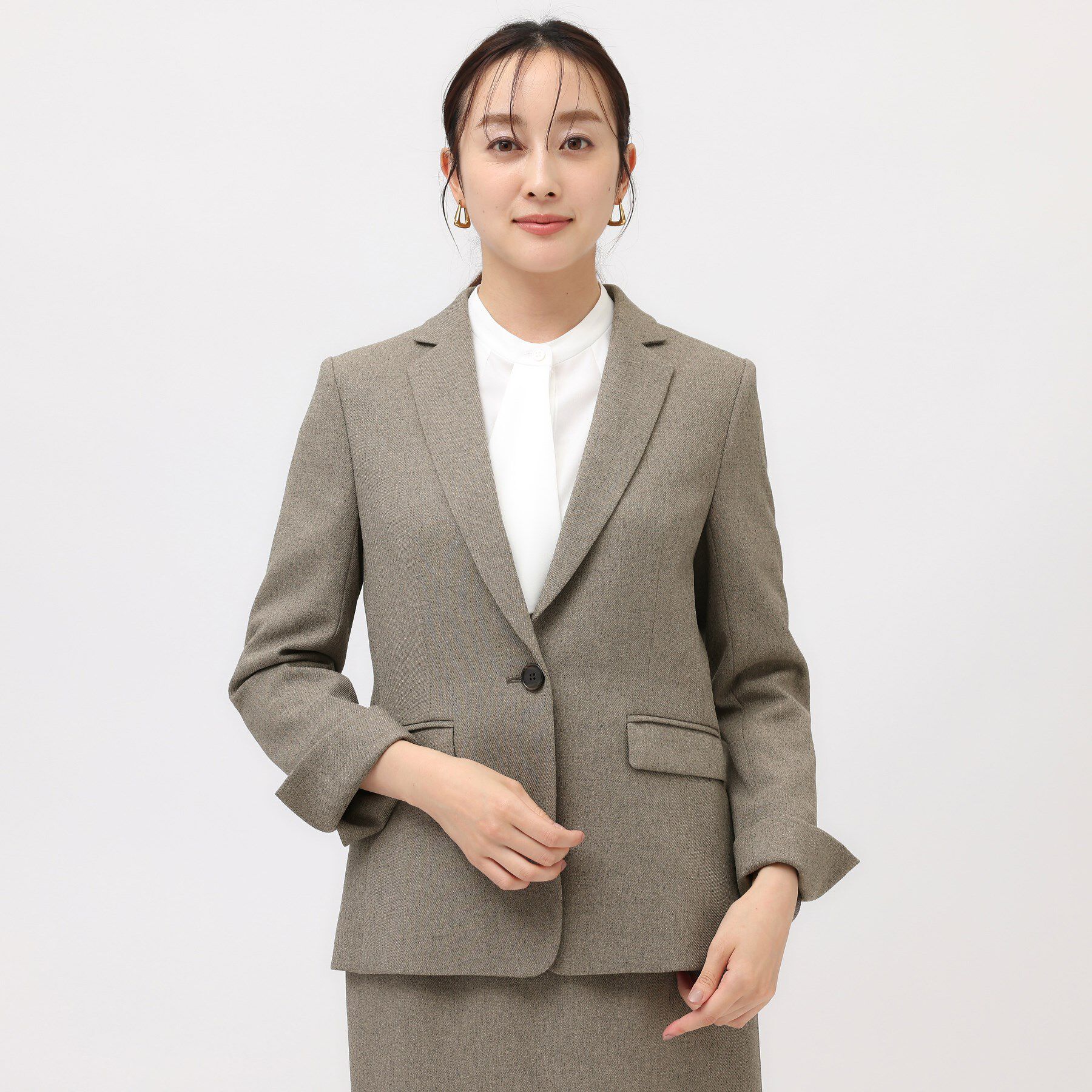 UNTITLED「【通勤スーツ／入卒/セレモニー】ウーステッドカルゼ テーラードジャケット」|テーラードジャケット|トープ(654)