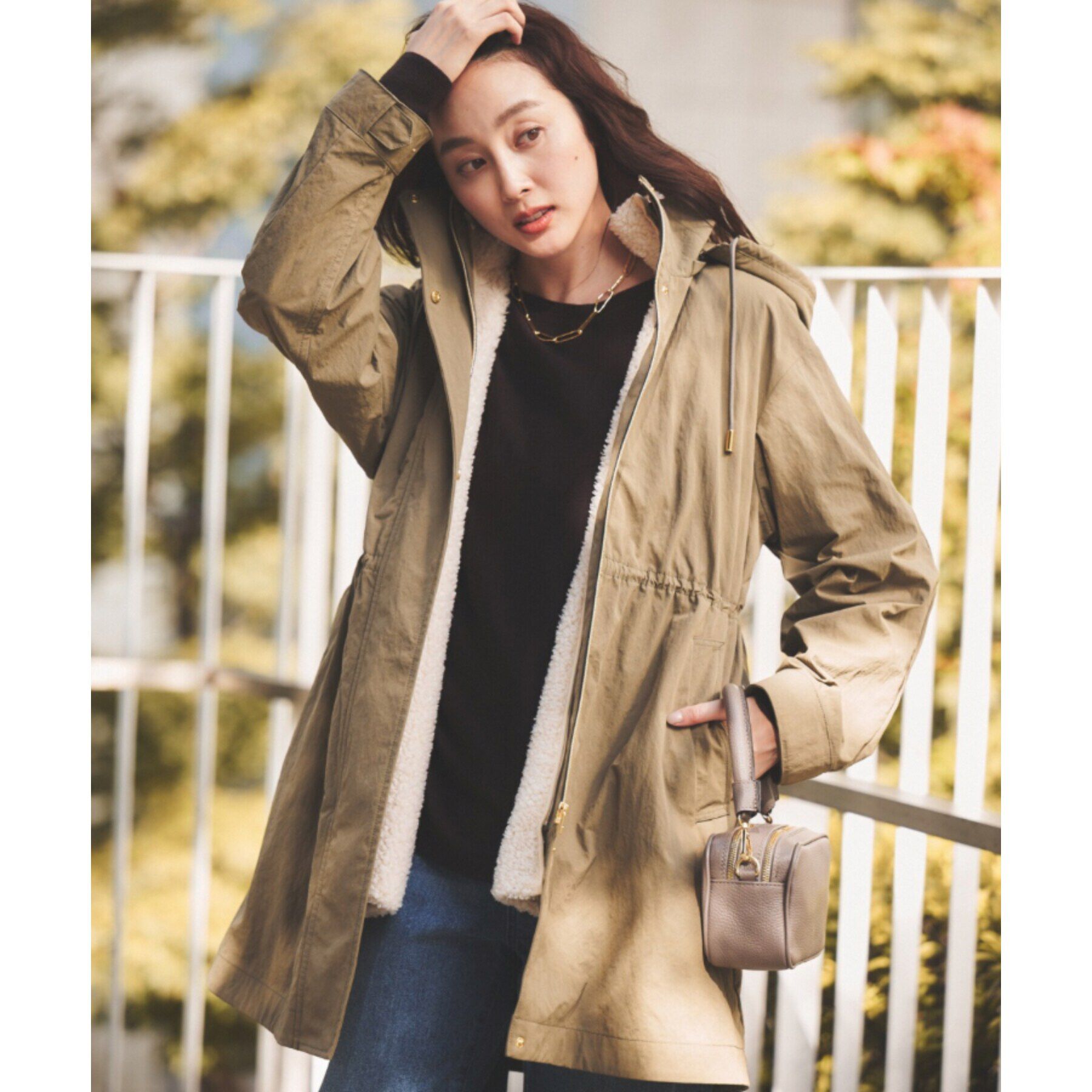 UNTITLED「【フード取り外し可/ロング丈】ボアライナー付きコート」|ミリタリー・モッズコート|