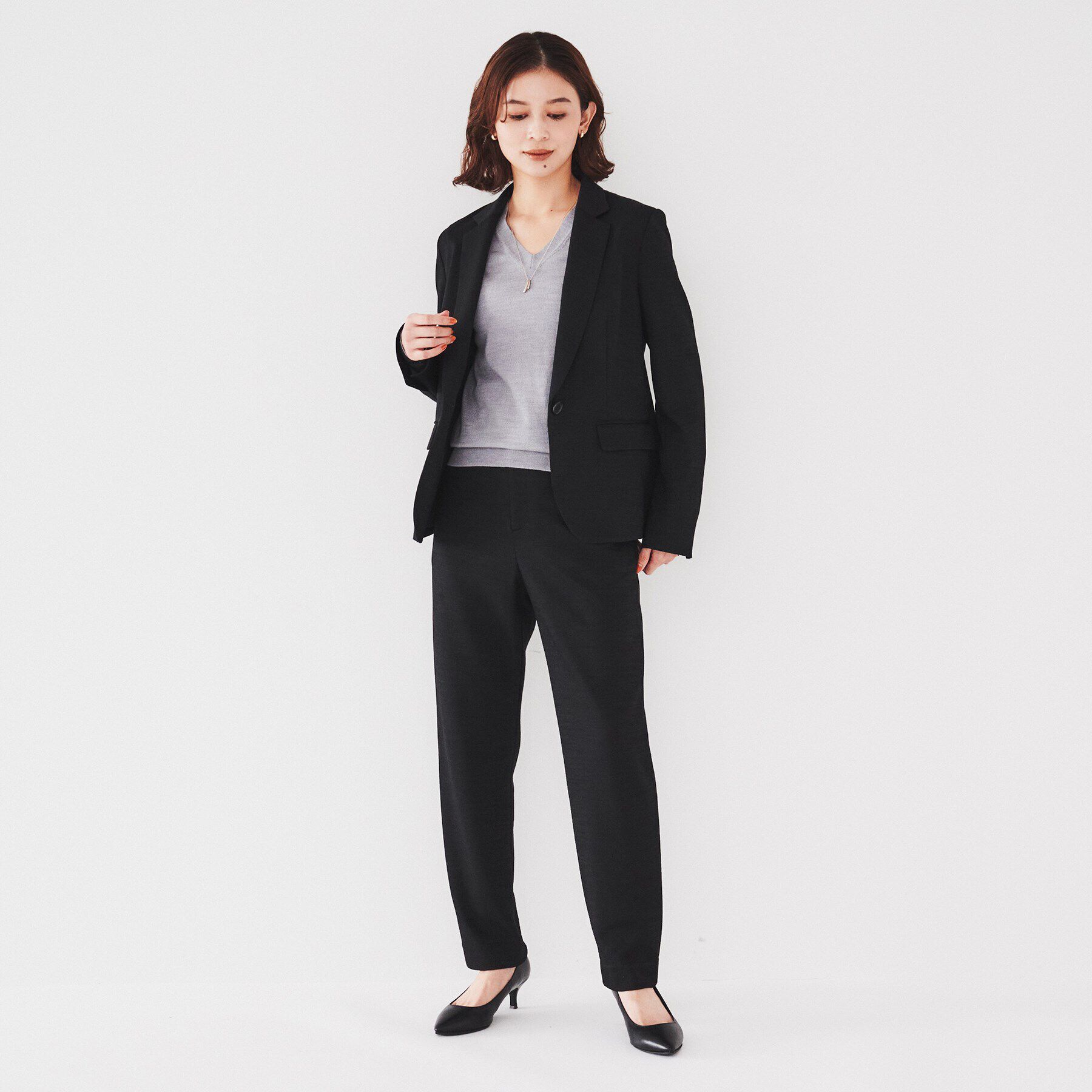 UNTITLED「【通勤スーツ】ウール混ジャージ テーラードジャケット」|テーラードジャケット|