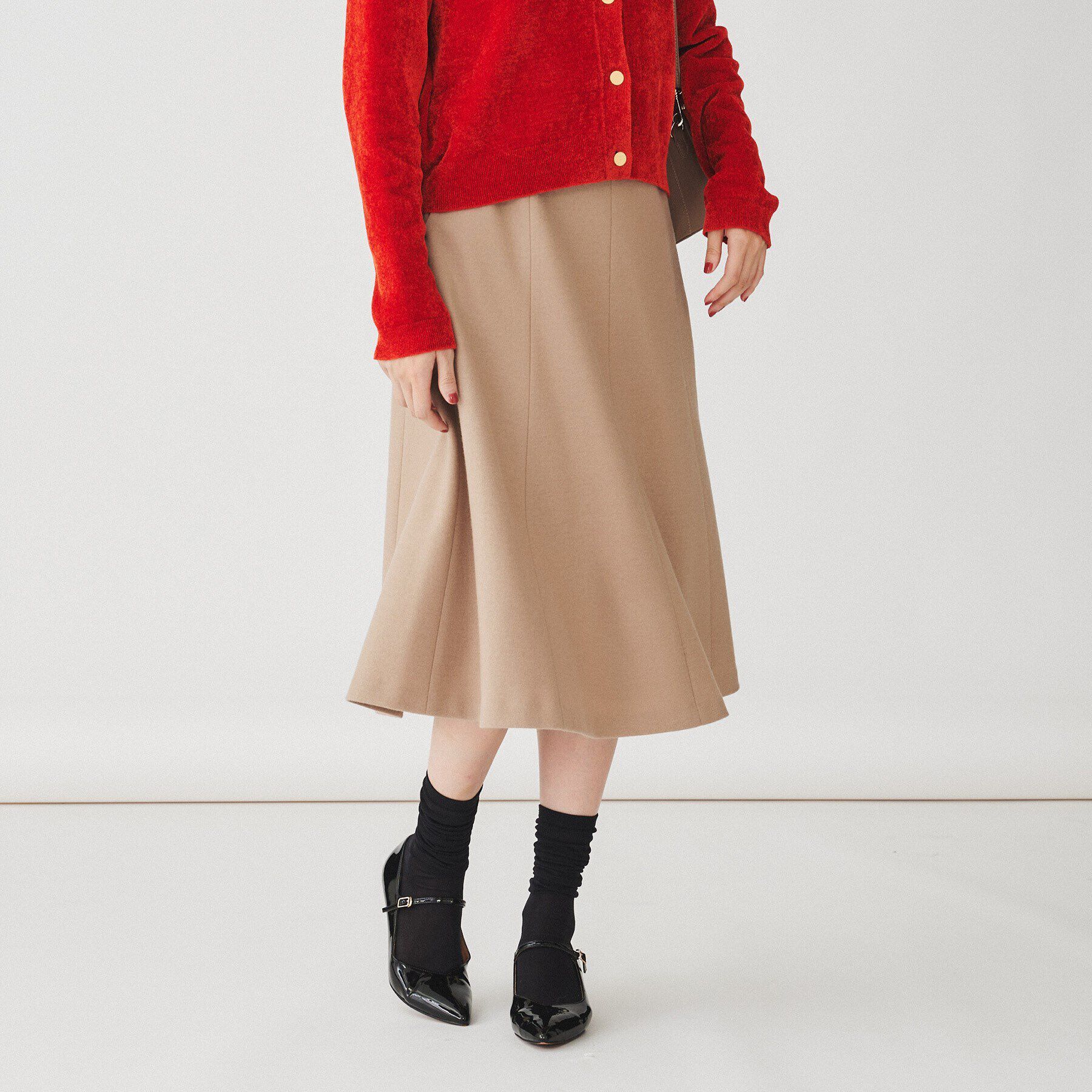 UNTITLED「【後ろウエストゴム】ミルドジャージ マーメイドスカート」|スカート|ピンクベージュ(05