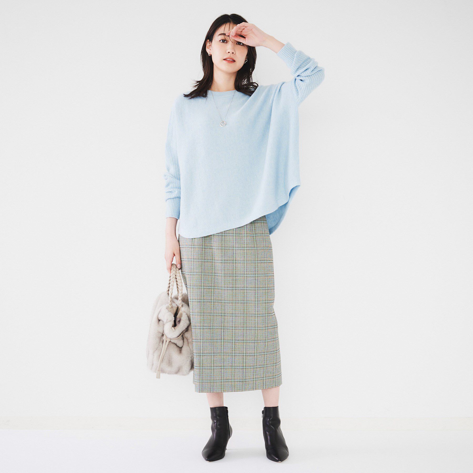 UNTITLED「ウールシルクカシミヤミックス ボートネックプルオーバーニット」|ニット・セーター|