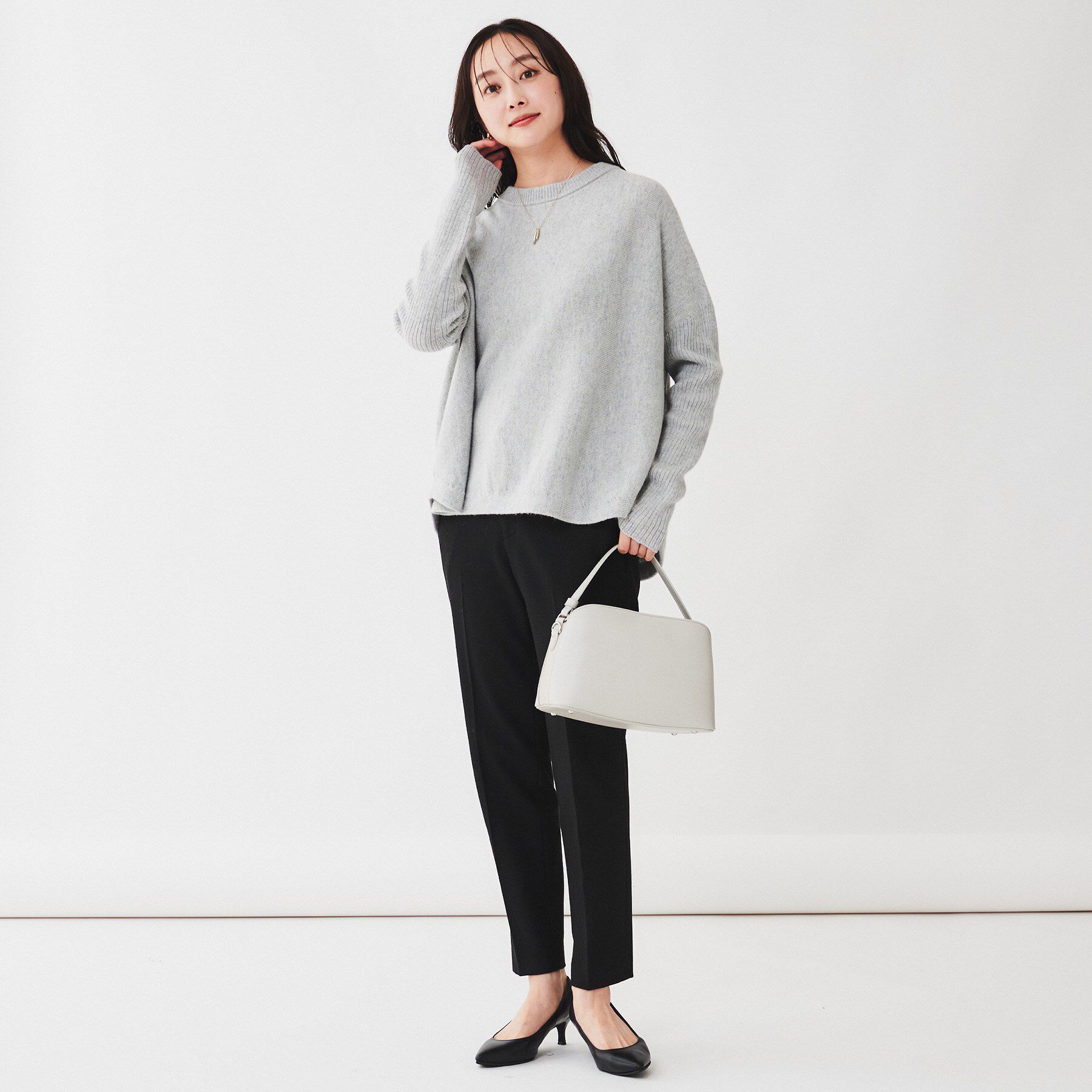 UNTITLED「ウールシルクカシミヤミックス ボートネックプルオーバーニット」|ニット・セーター|