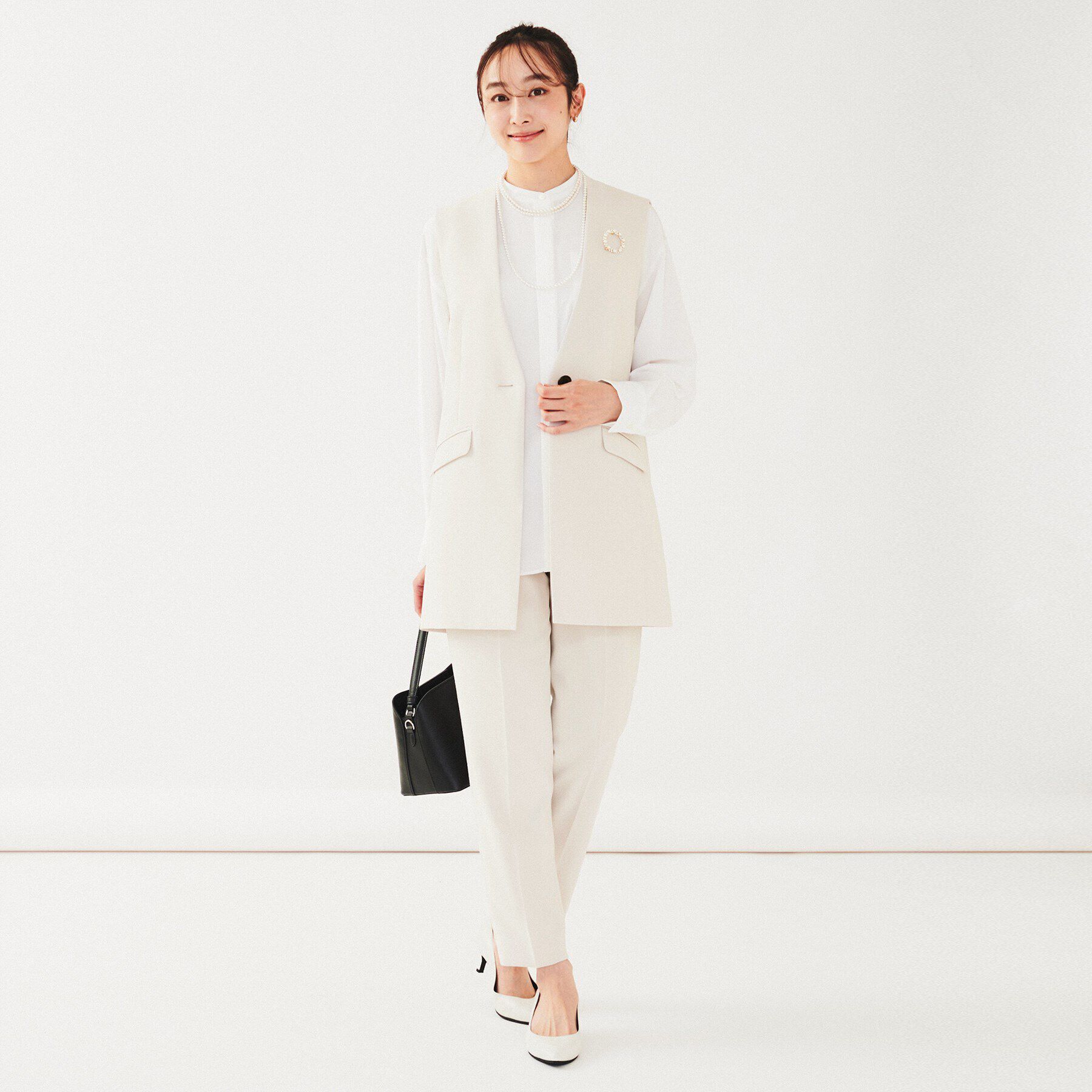 UNTITLED「【通勤スーツ】タックテーパードパンツ」|その他|