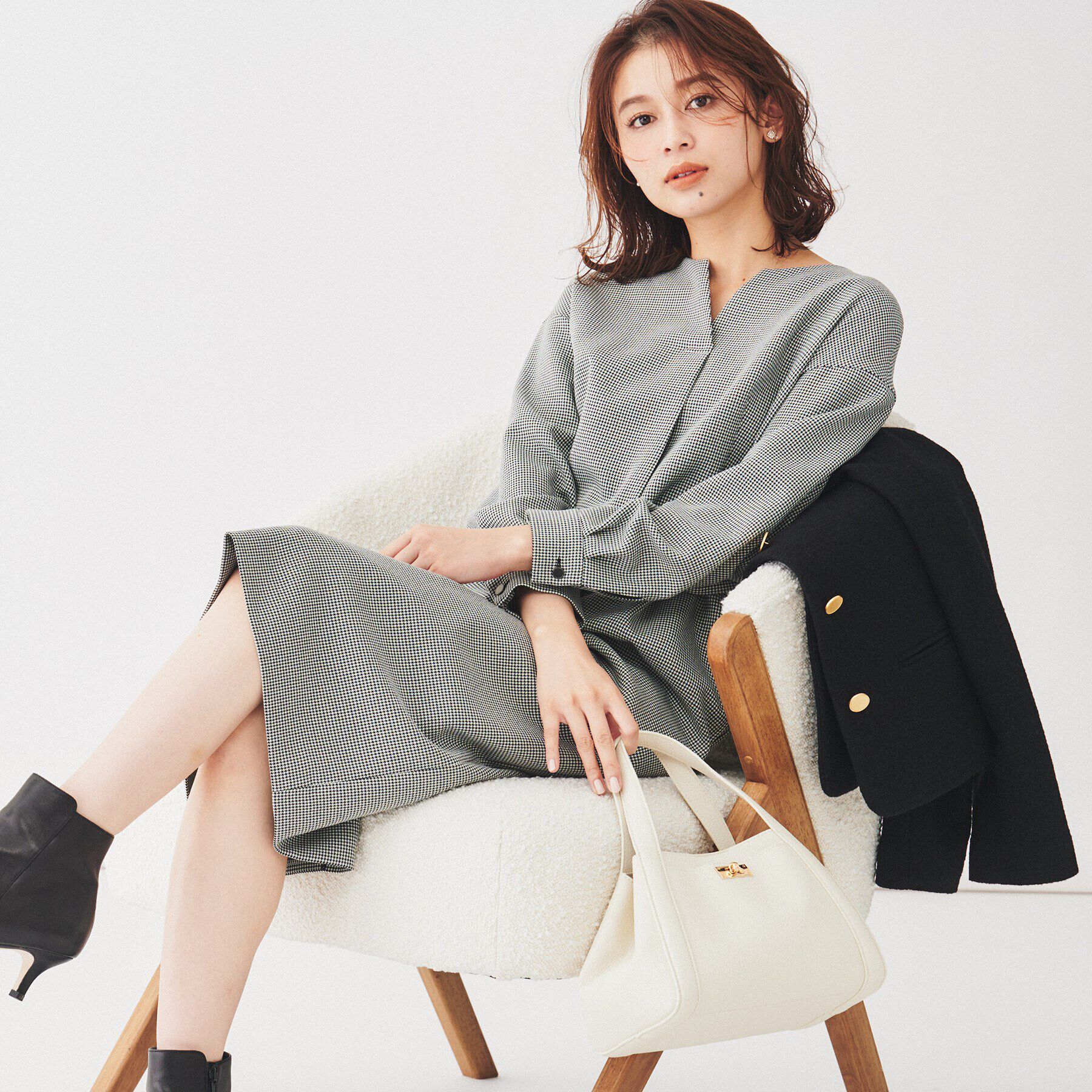 UNTITLED「【きれいめ/日本製】キーネックナローワンピース」|ワンピース|