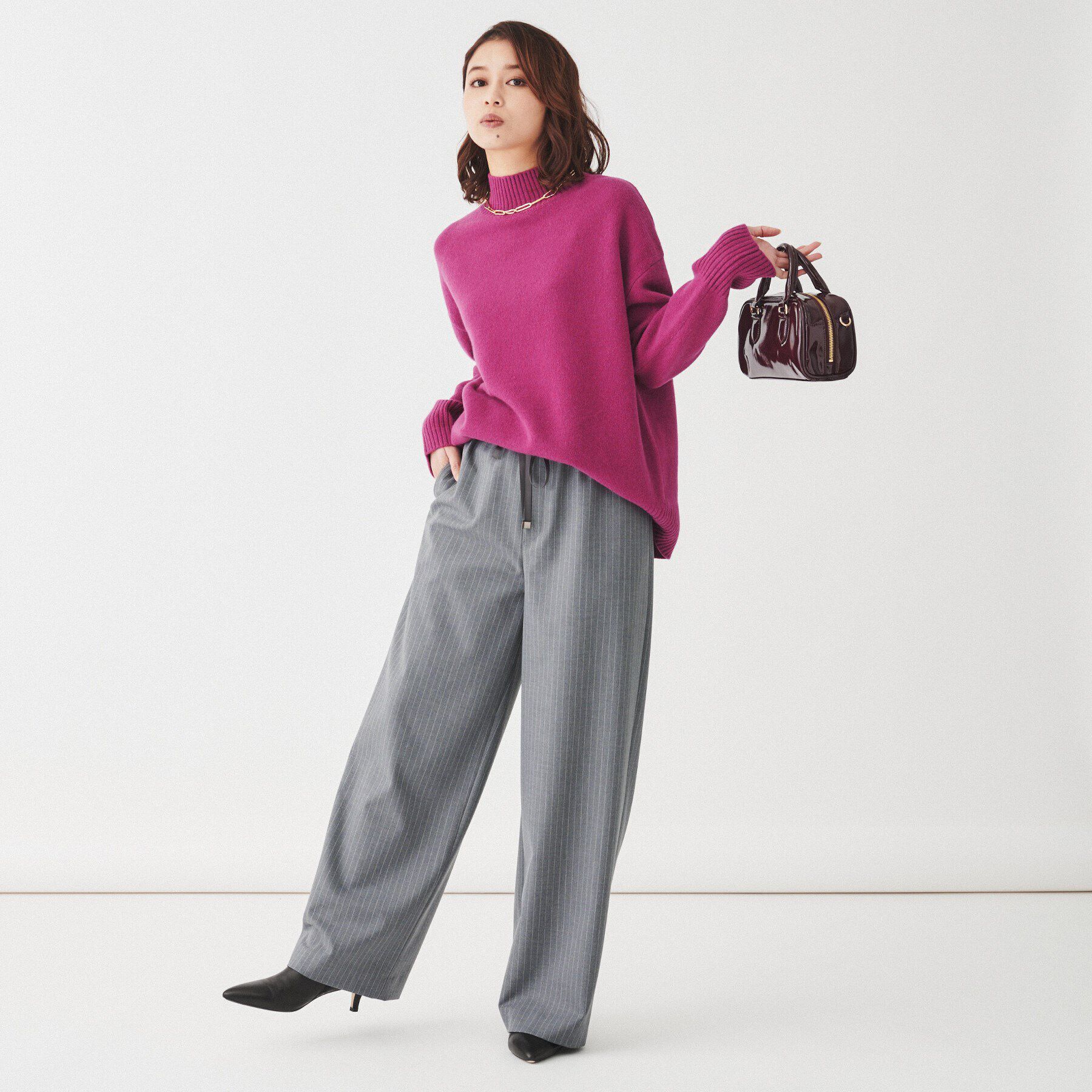 UNTITLED「【ウエストゴム/ワイド】ストライプイージーパンツ」|その他|