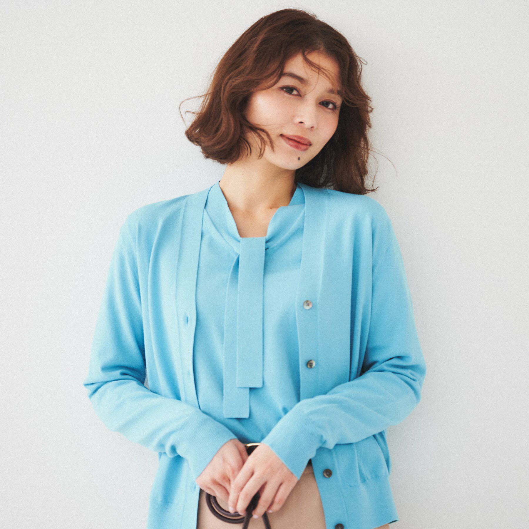 UNTITLED「【アンサンブル可能】配色Vネックカーディガン」|カーディガン|