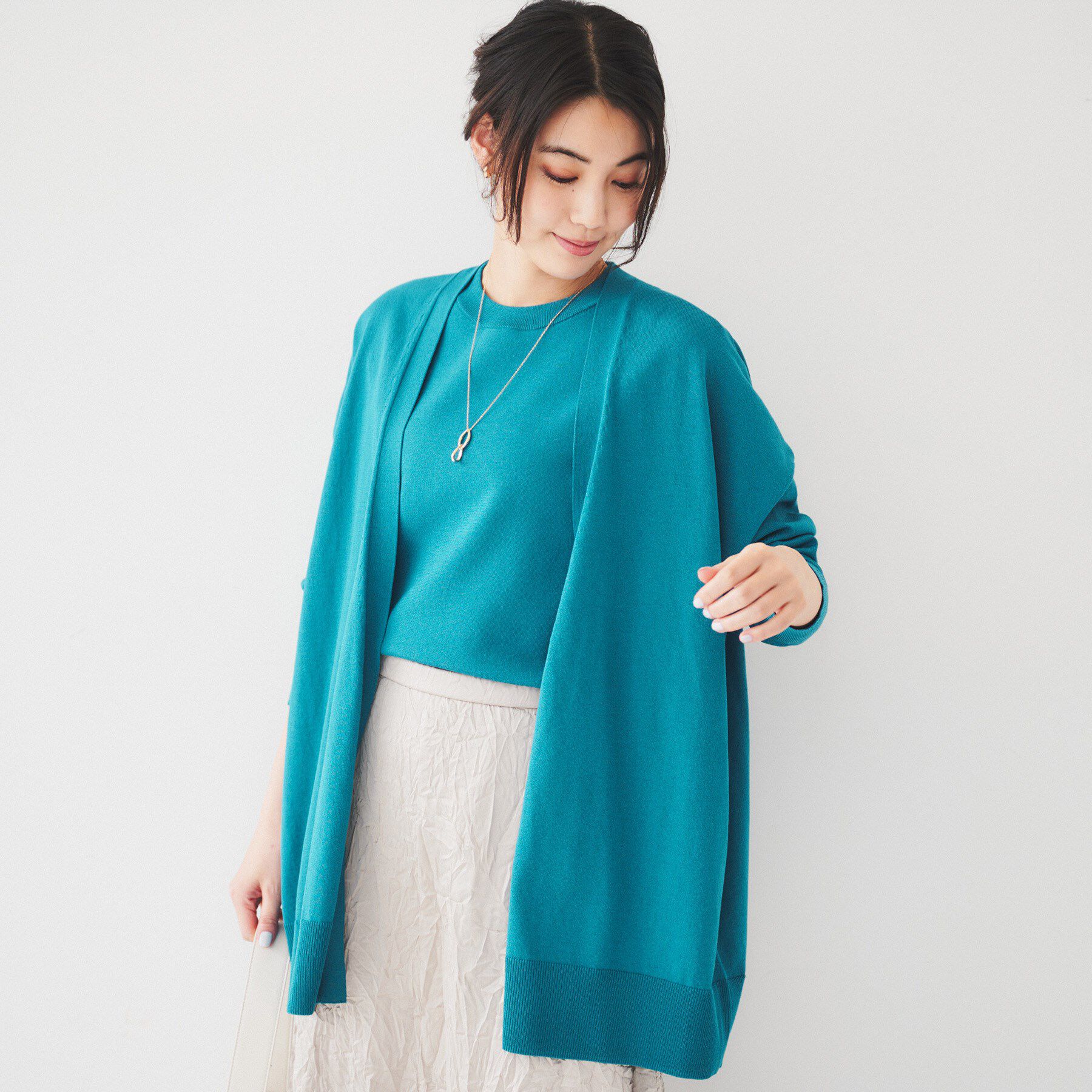 UNTITLED「ボタンレスニットカーディガン」|カーディガン|