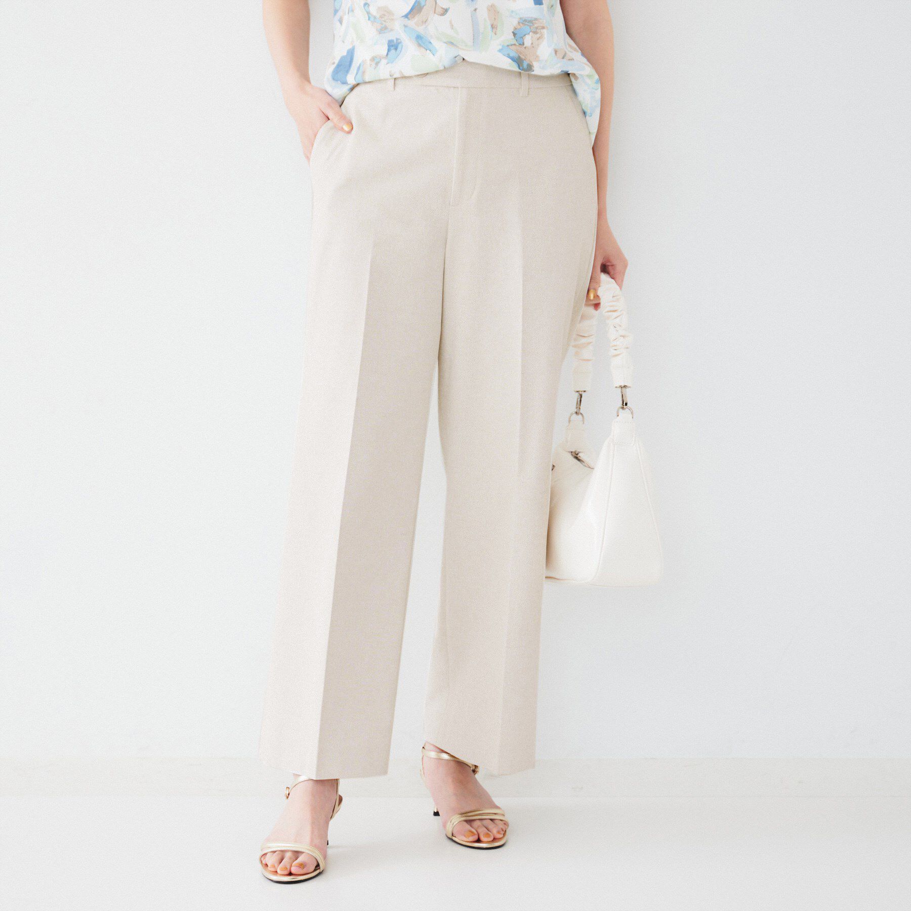 UNTITLED「【清涼感/洗濯機洗い可】オックス クロップドワイドパンツ」|その他|