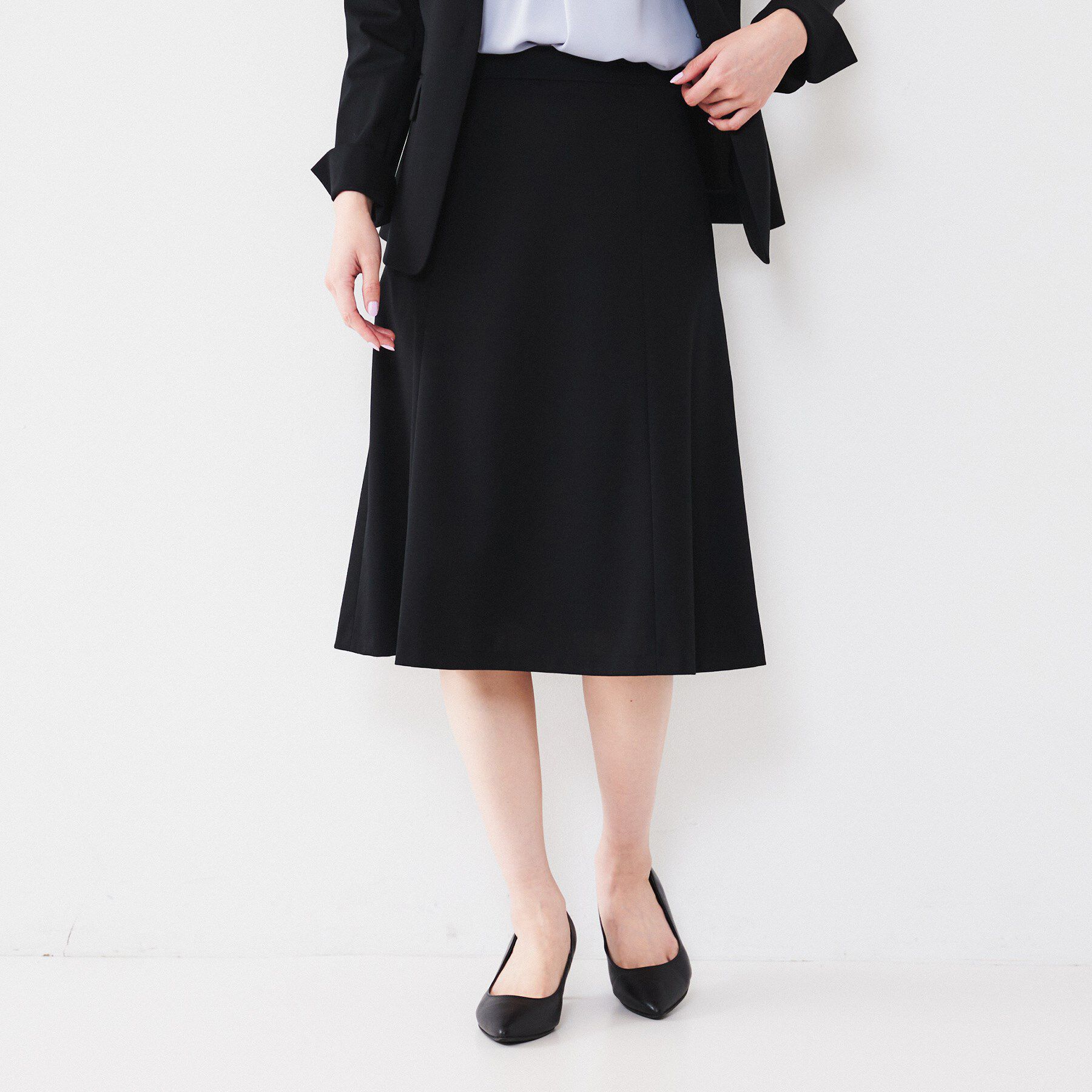 UNTITLED「【通勤スーツ】コットン混ジャージ マーメイドスカート」|スカート|