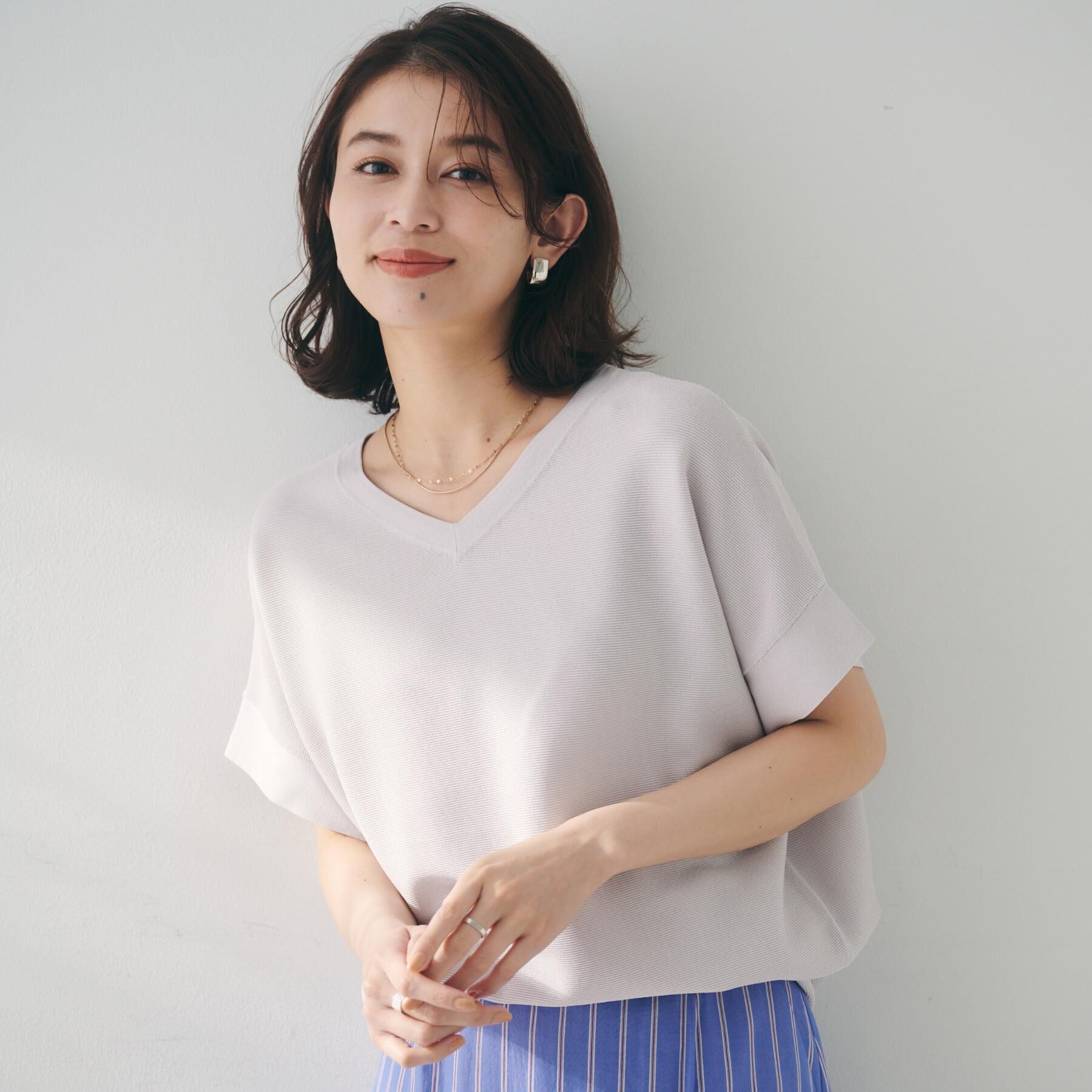 UNTITLED「【12色展開/体型カバー/2way】バウンドスリーブニット」|ニット・セーター|