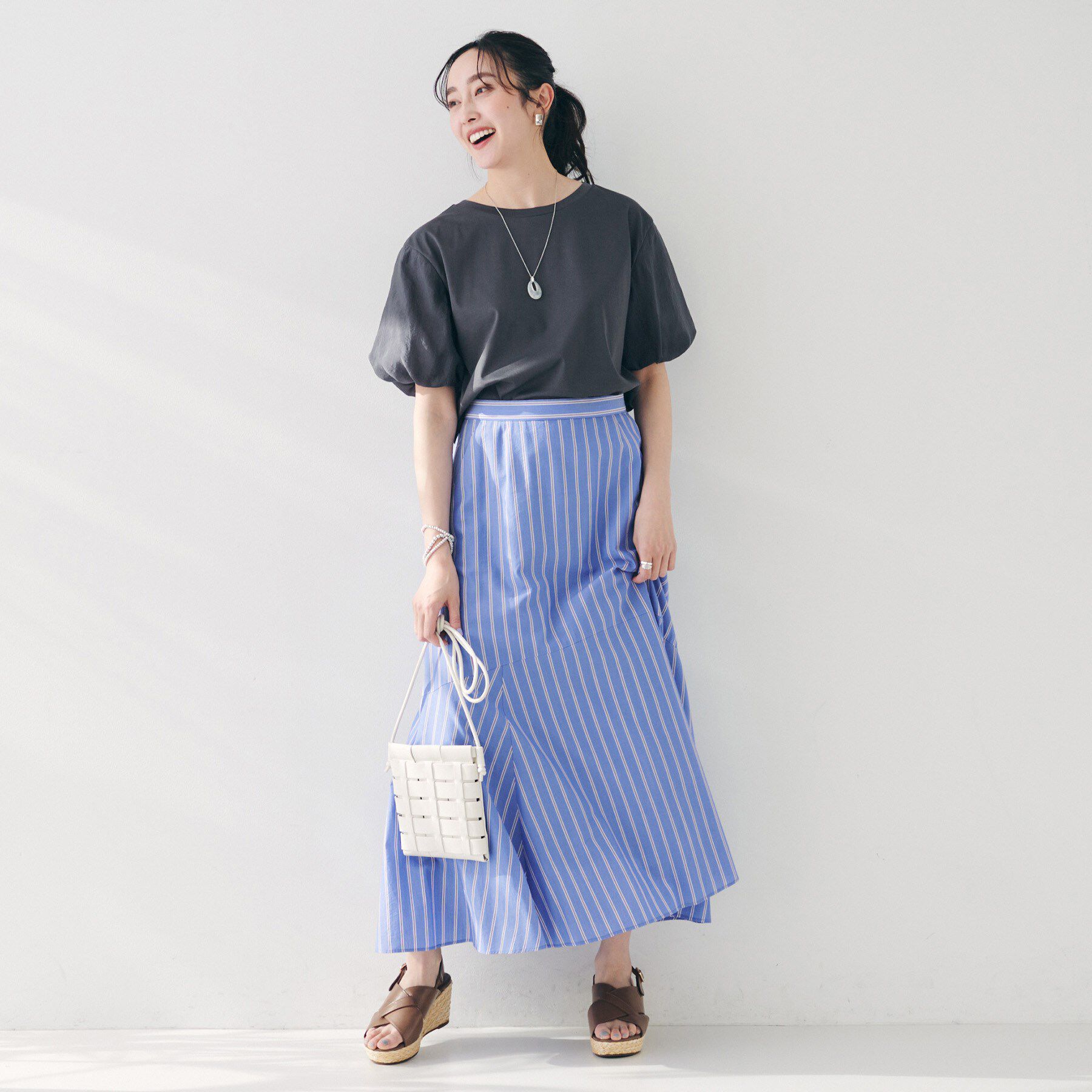 UNTITLED「【二の腕カバー/洗える】袖シアーバルーンプルオーバー」|Tシャツ・カットソー|