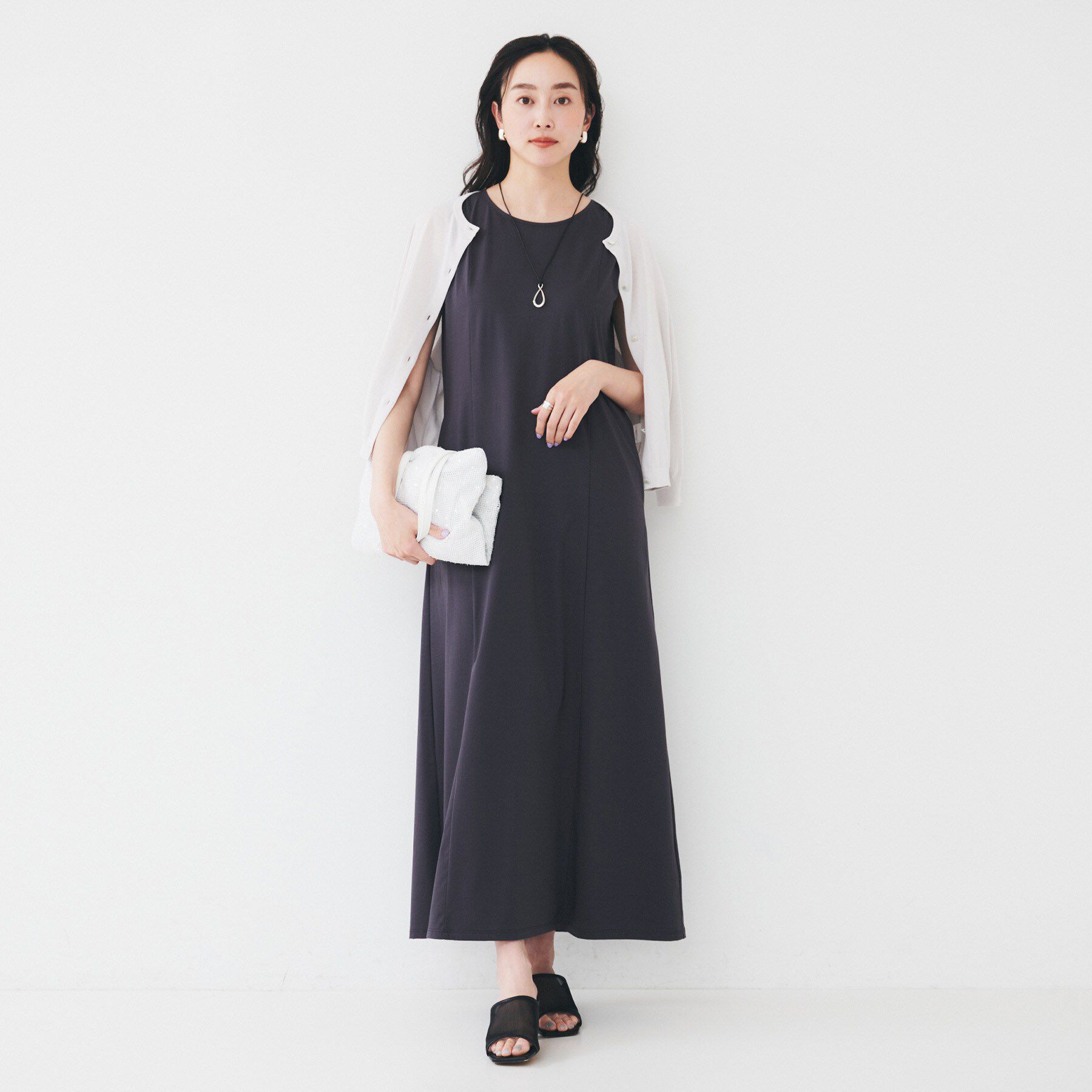 UNTITLED「【短丈/シアー/洗える】ドルマンスリーブカーディガン」|カーディガン|