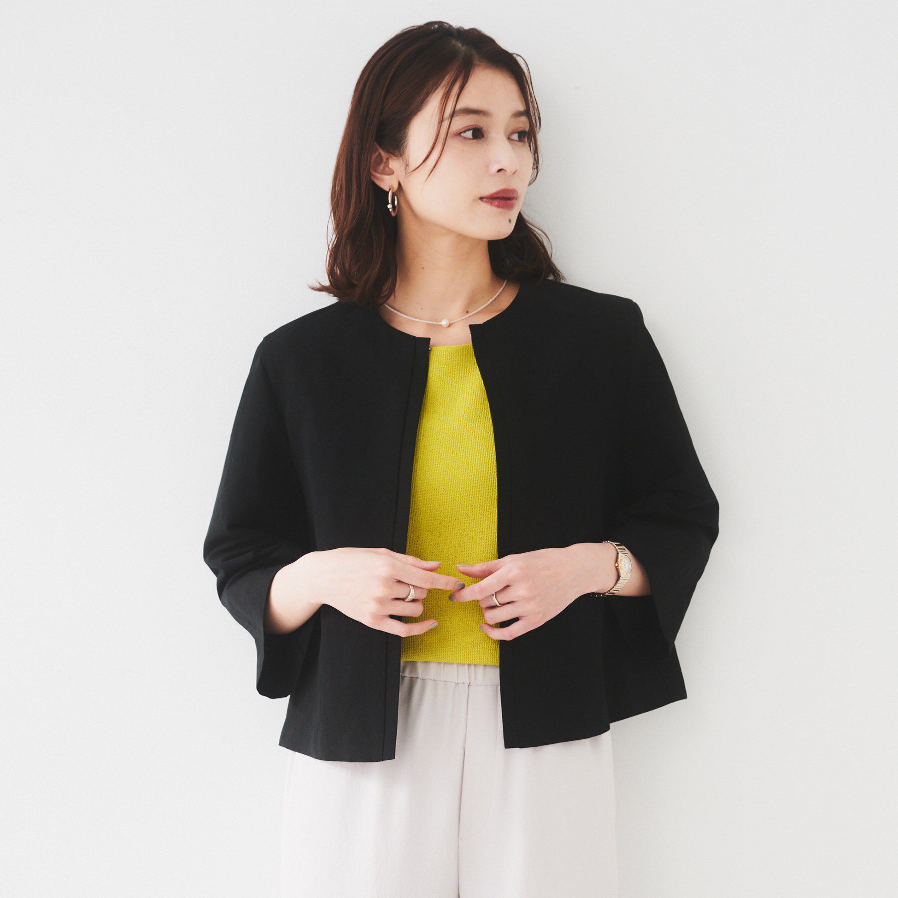 UNTITLED「【短丈/オンオフ/きれいめ】タイプライタージャケット」|ブルゾン・スタジャン|