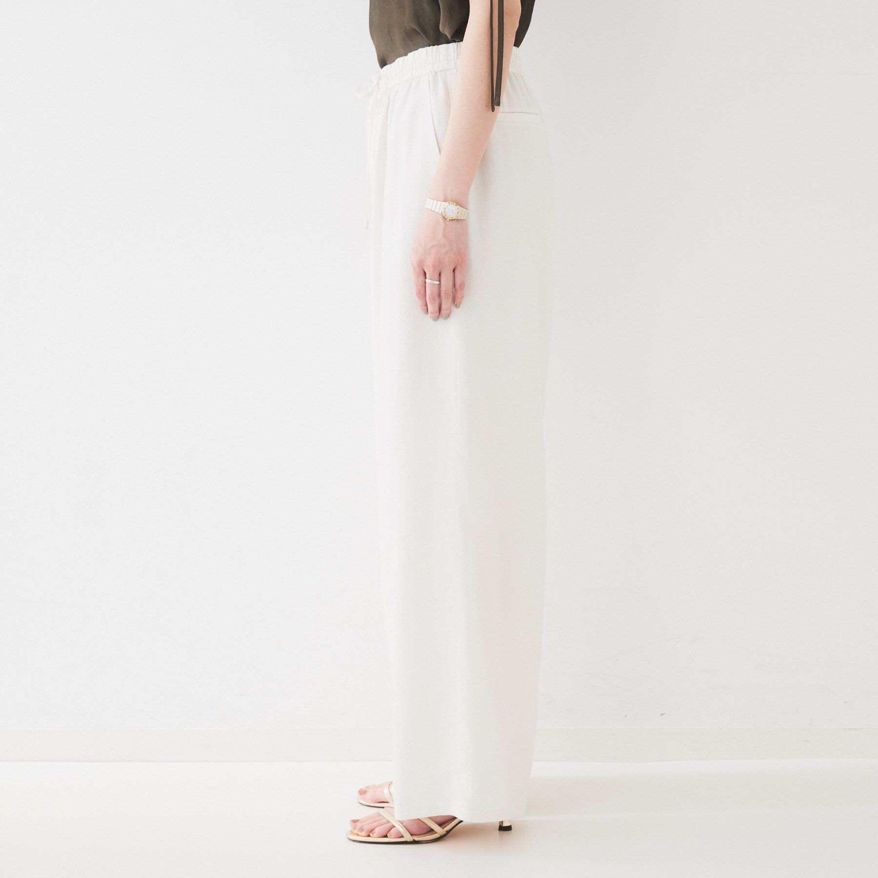 UNTITLED「【ウエストゴム/洗える/オンオフ】ドロストワイドパンツ」|その他|