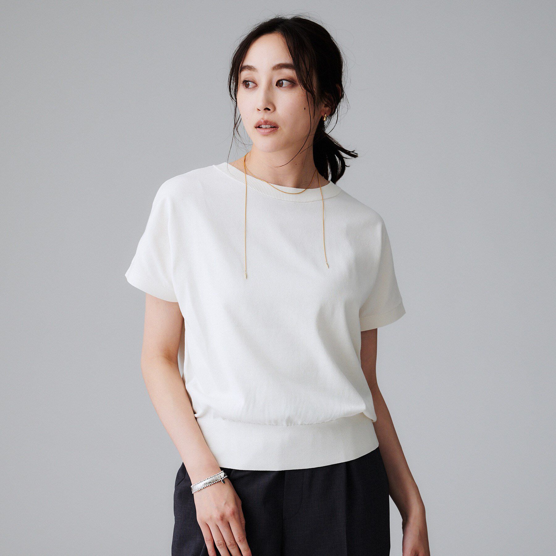 UNTITLED「【洗える/前後2WAY】ネックプルオーバーニット」|ニット・セーター|