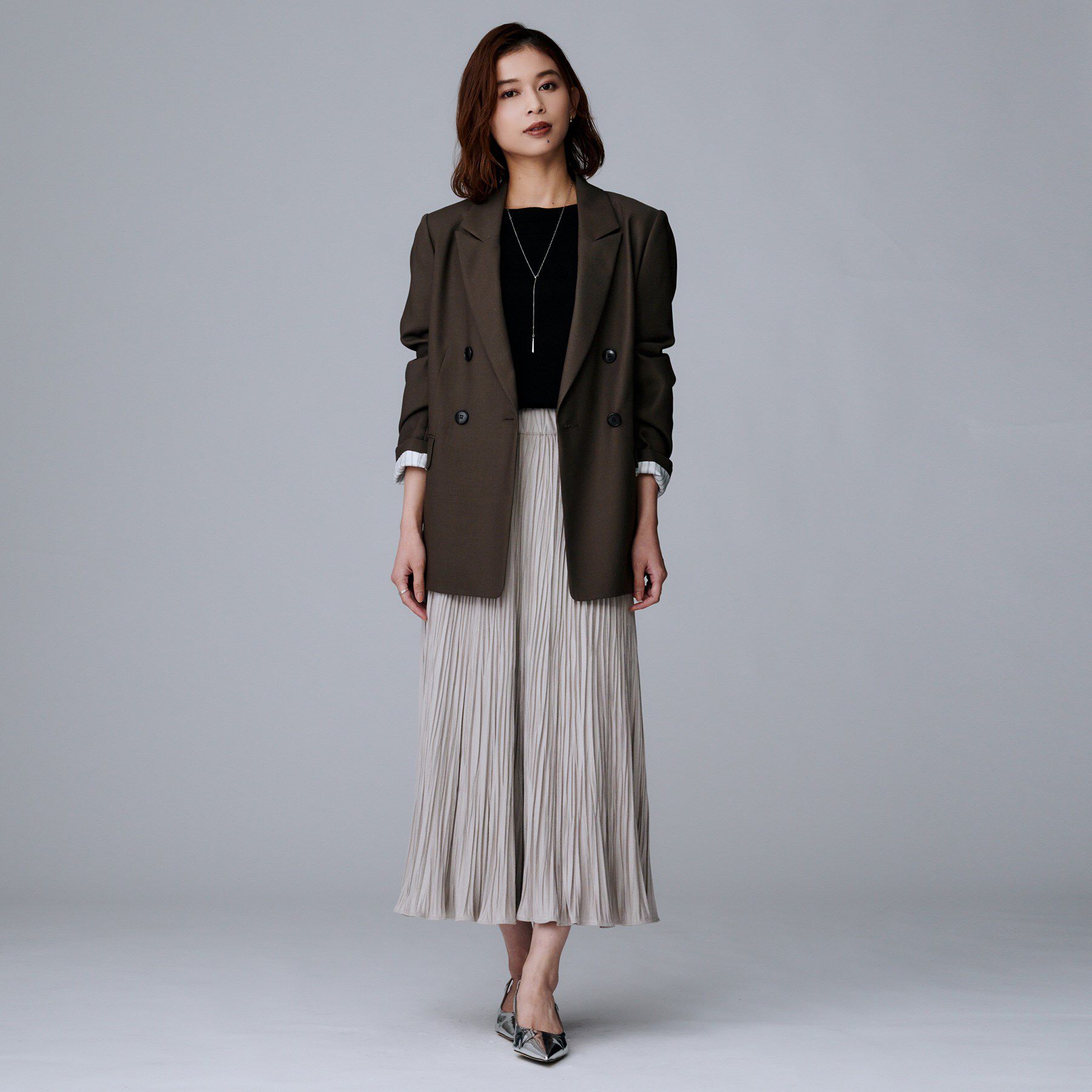 UNTITLED「【アンサンブル可/洗える】シルクウールカシミヤ ドルマンスリーブニット」|ニット・セーター|