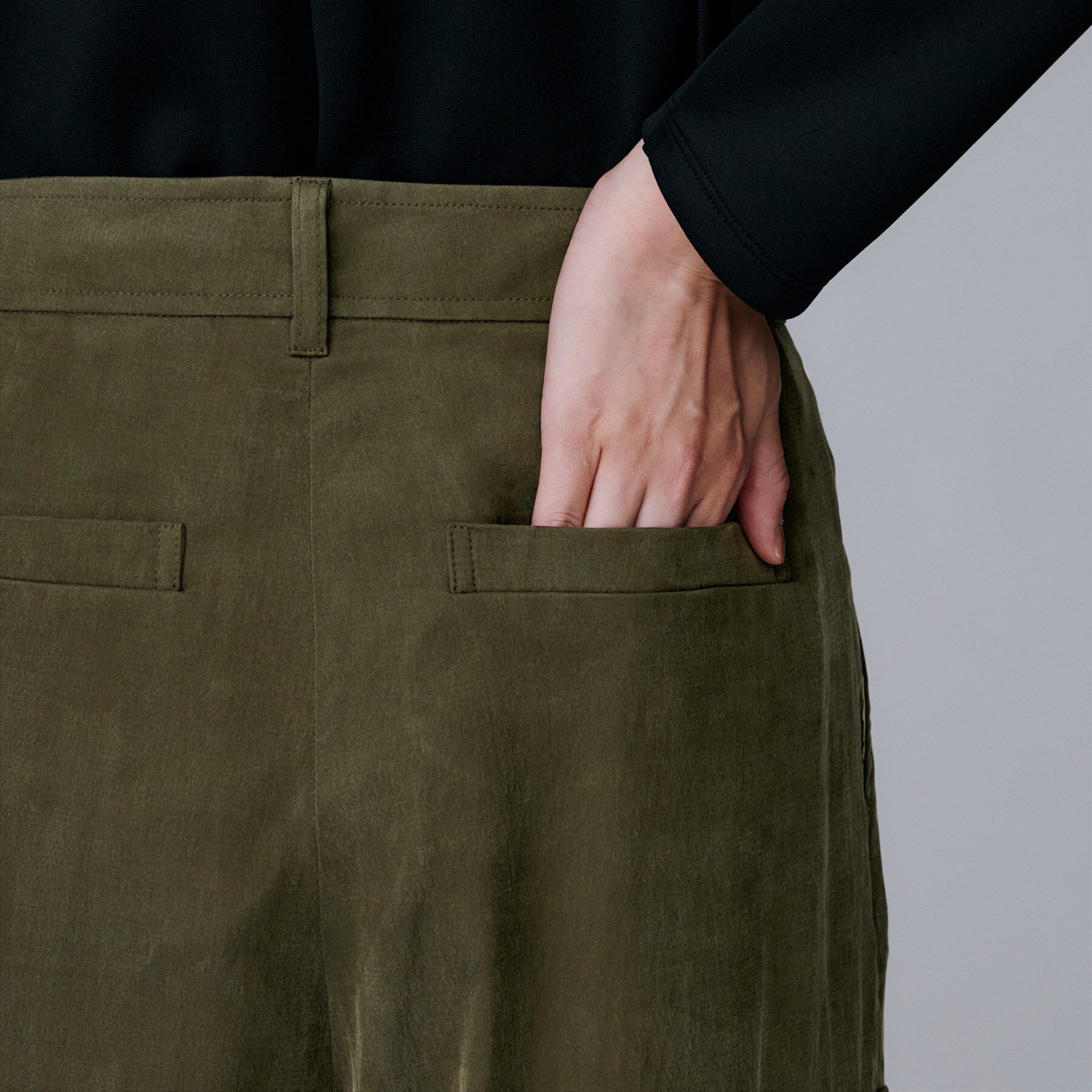 UNTITLED「【大人きれいめ/ストレート/ワイド】キュプラカーゴパンツ」|その他|