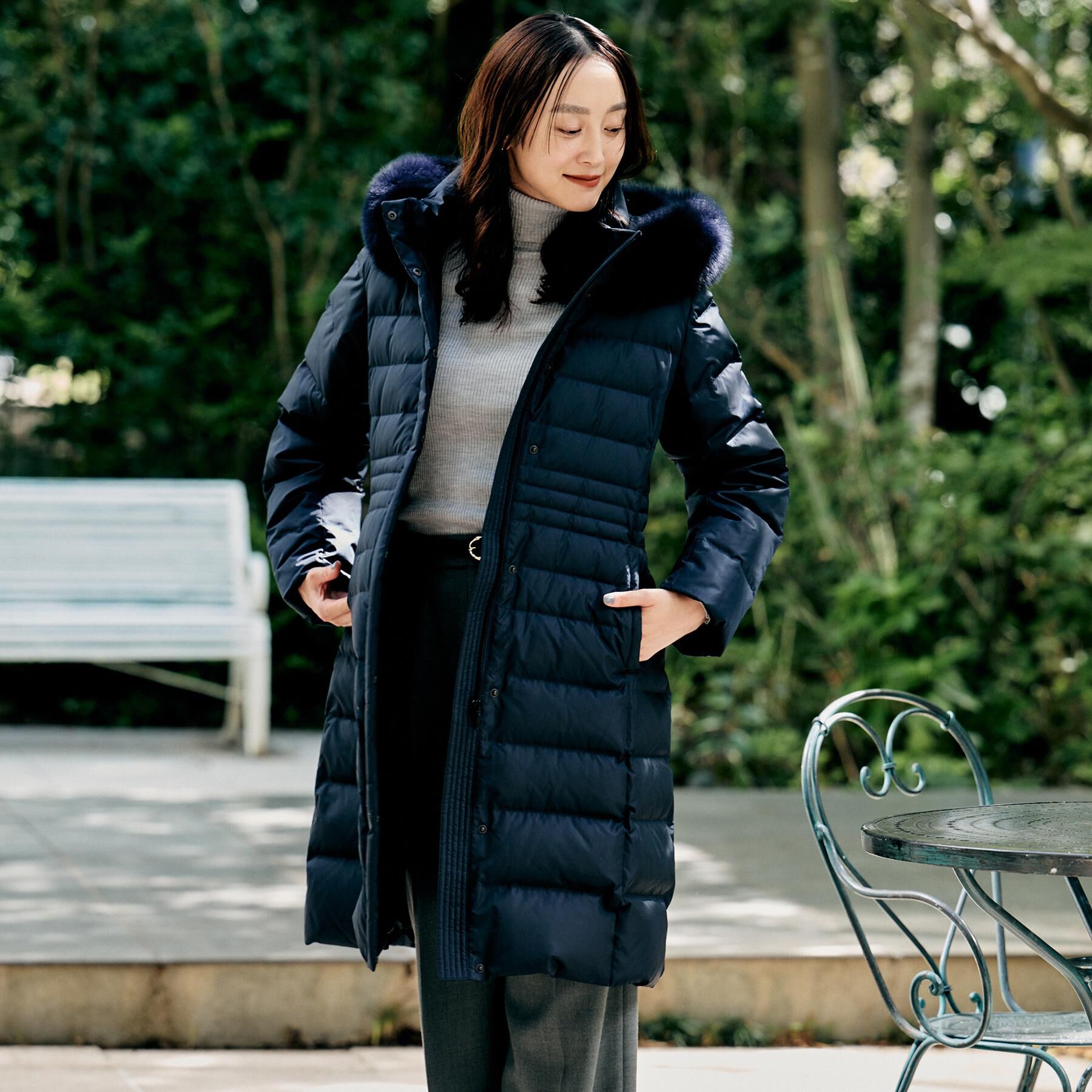 UNTITLED「【洗える/アンサンブル可能/ウール100%】リブタートルネックウールニット」|ニット・セーター|