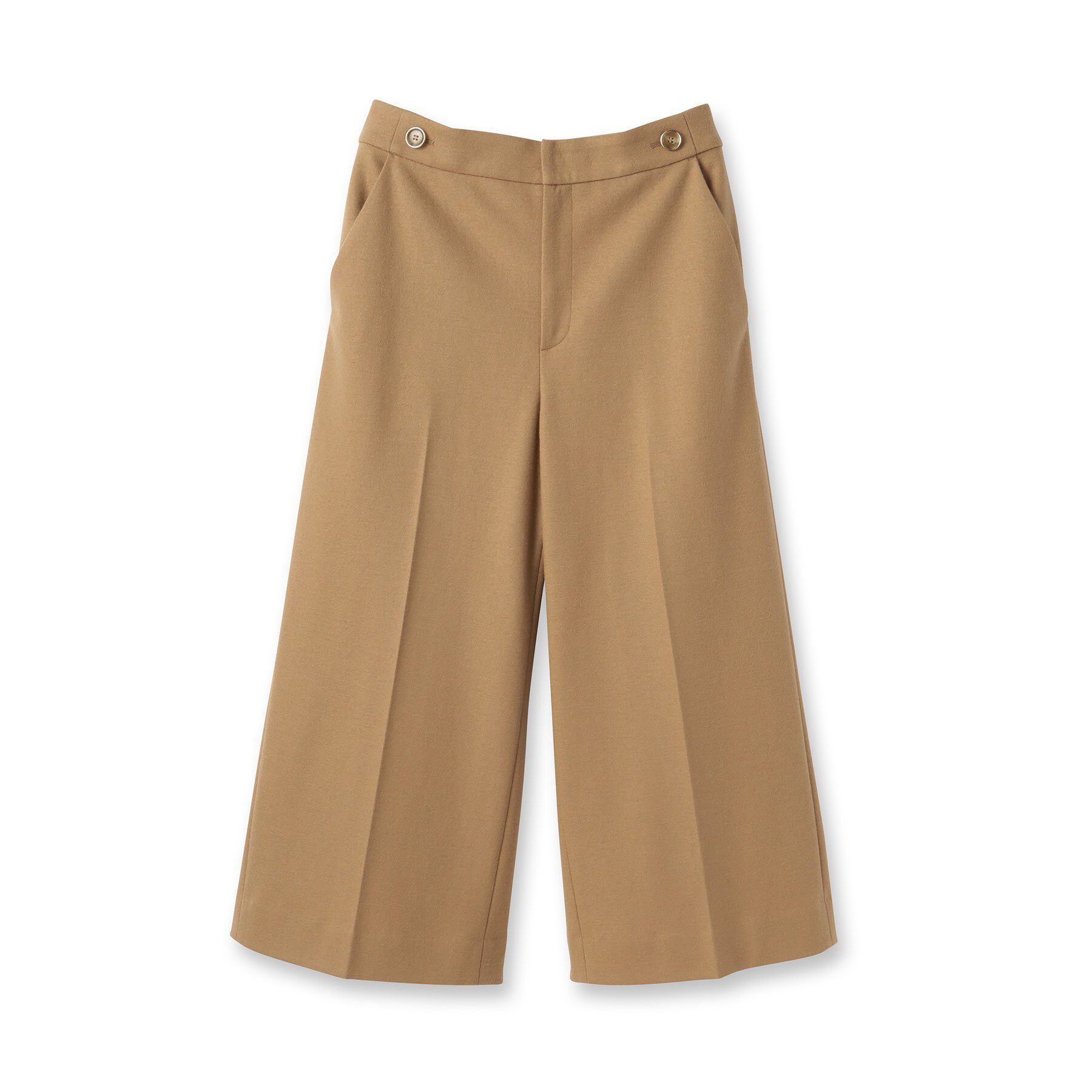 UNTITLED「【ウール100%/ウエスト後ろゴム】 クロップドワイドパンツ」|その他|