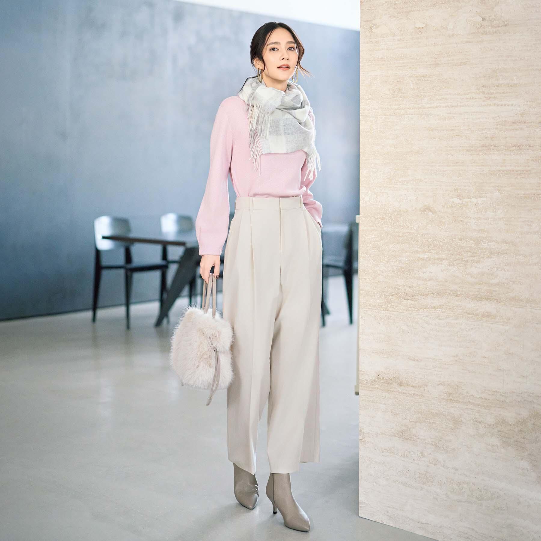 UNTITLED「【きれいめ/洗える】ラメ入りワイドボートネックニット」|ニット・セーター|