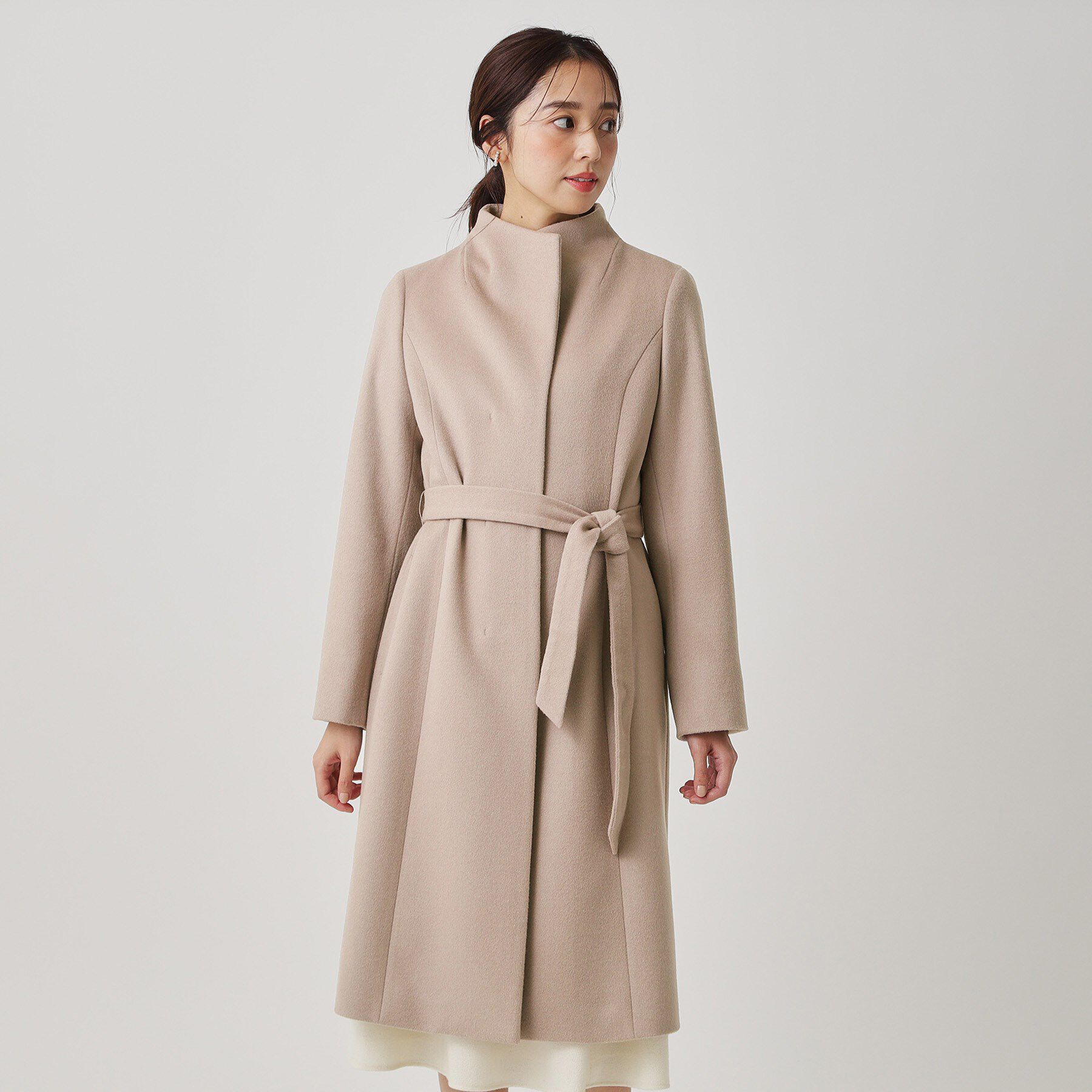 COUP DE CHANCE「【カシミヤ混／日本製】Iラインスタンドウィングカラーコート」|その他|