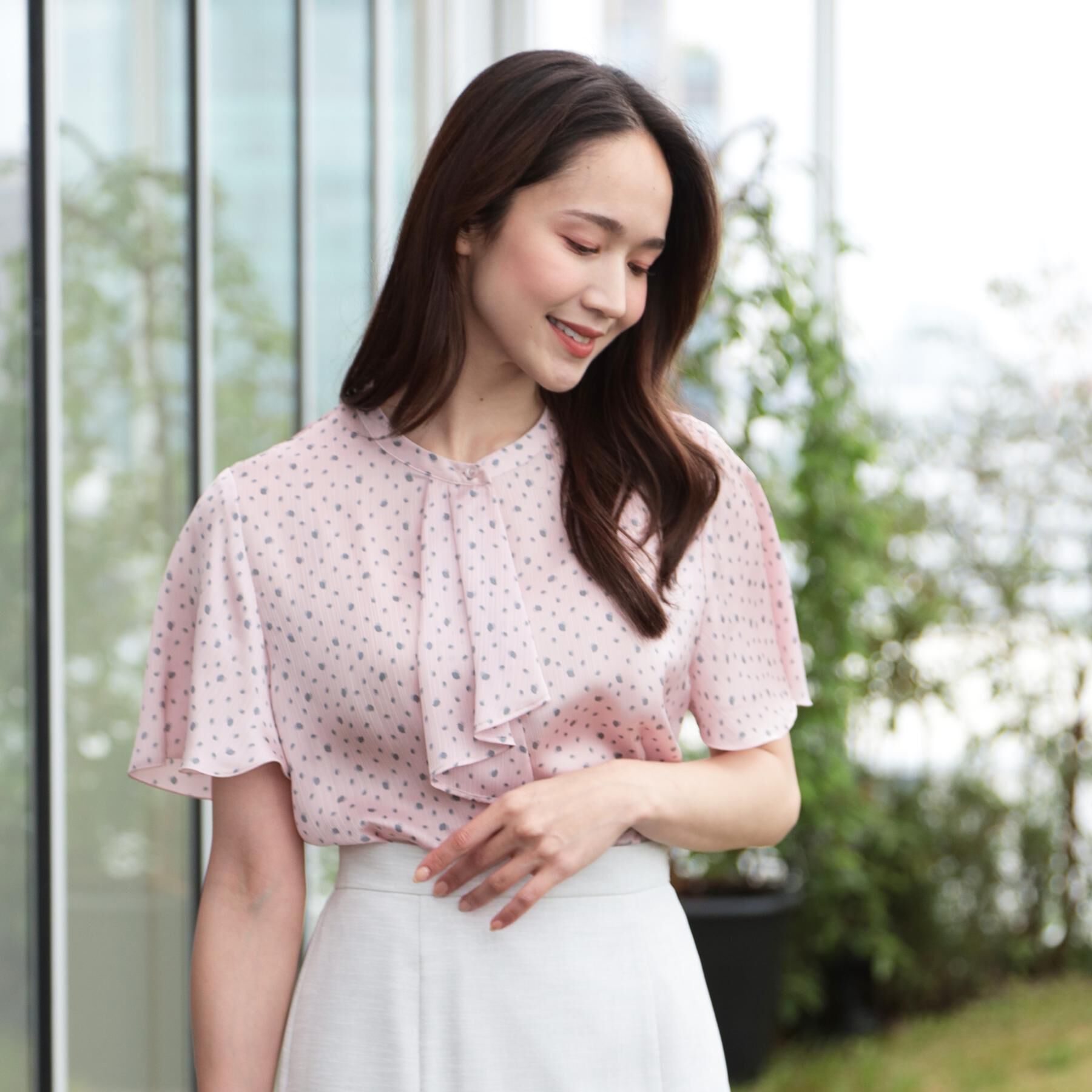 COUP DE CHANCE「【洗える】フリルデザインブラウス」|シャツ・ブラウス|