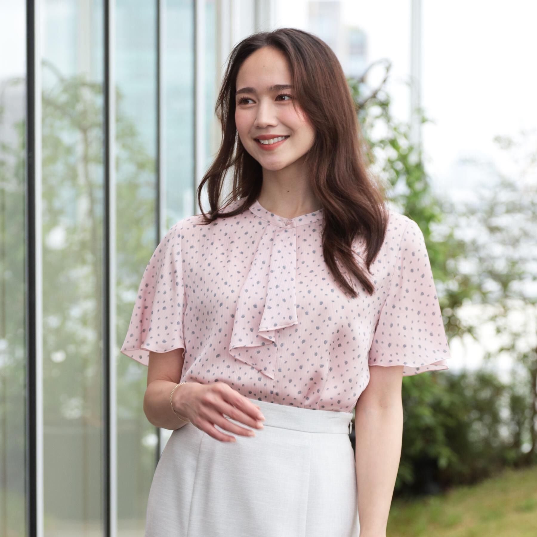 COUP DE CHANCE「【洗える】フリルデザインブラウス」|シャツ・ブラウス|