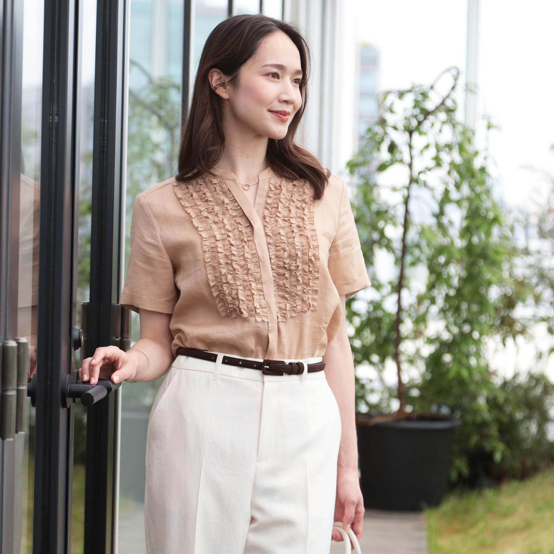 COUP DE CHANCE「【洗える／ラミー】フリルデザインブラウス」|シャツ・ブラウス|