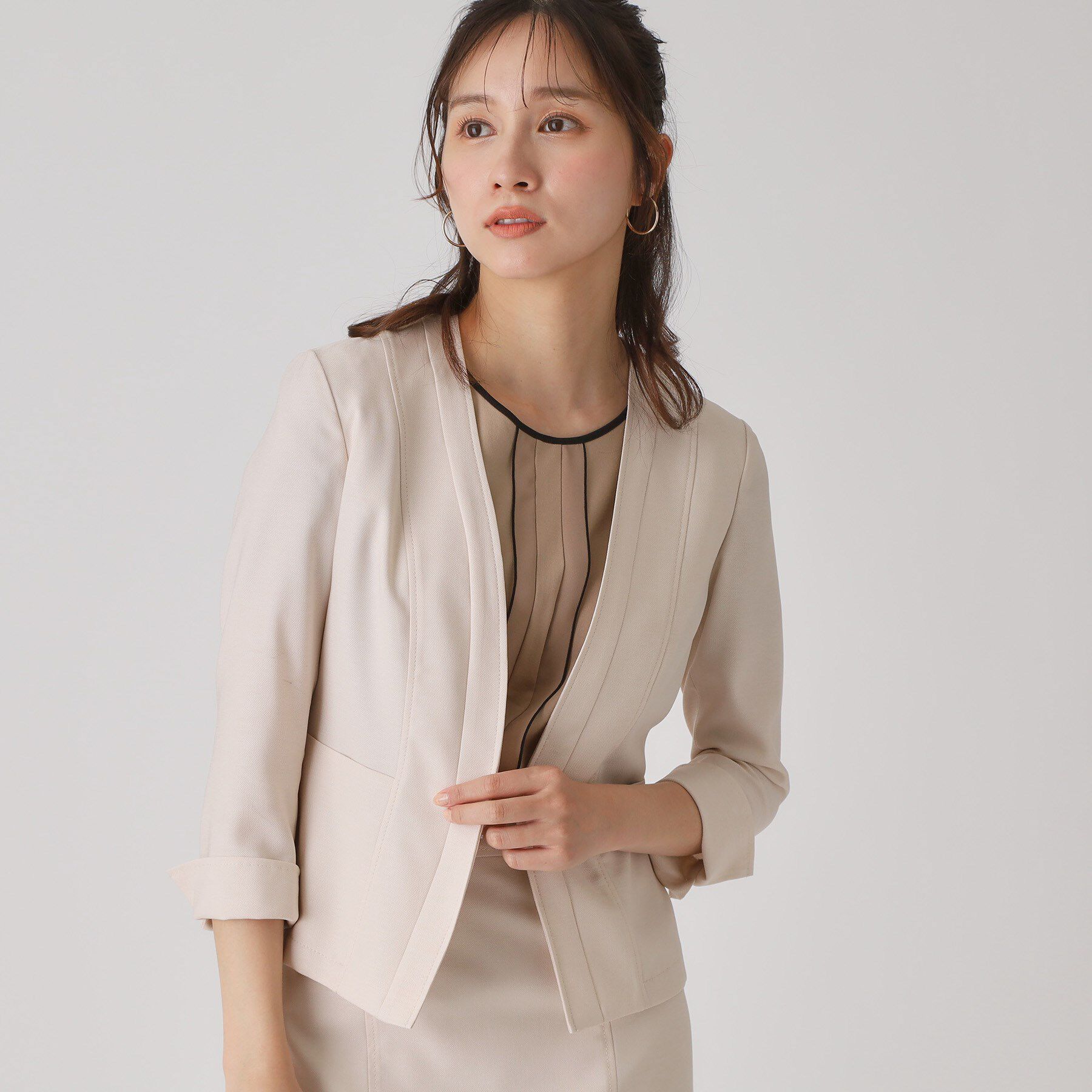 COUP DE CHANCE「【手洗い可／日本製】ノーカラージャケット」|ノーカラージャケット|