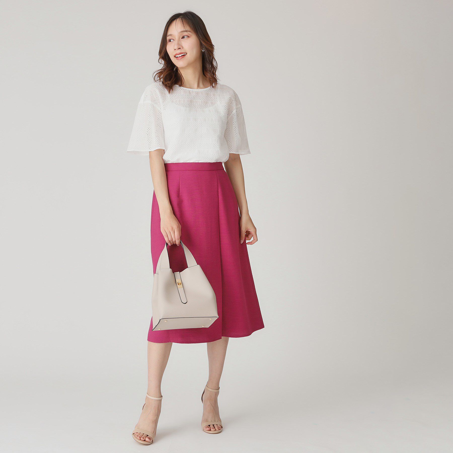 COUP DE CHANCE「【手洗い可／日本製】ジオメボーダーレースカットソー」|Tシャツ・カットソー|