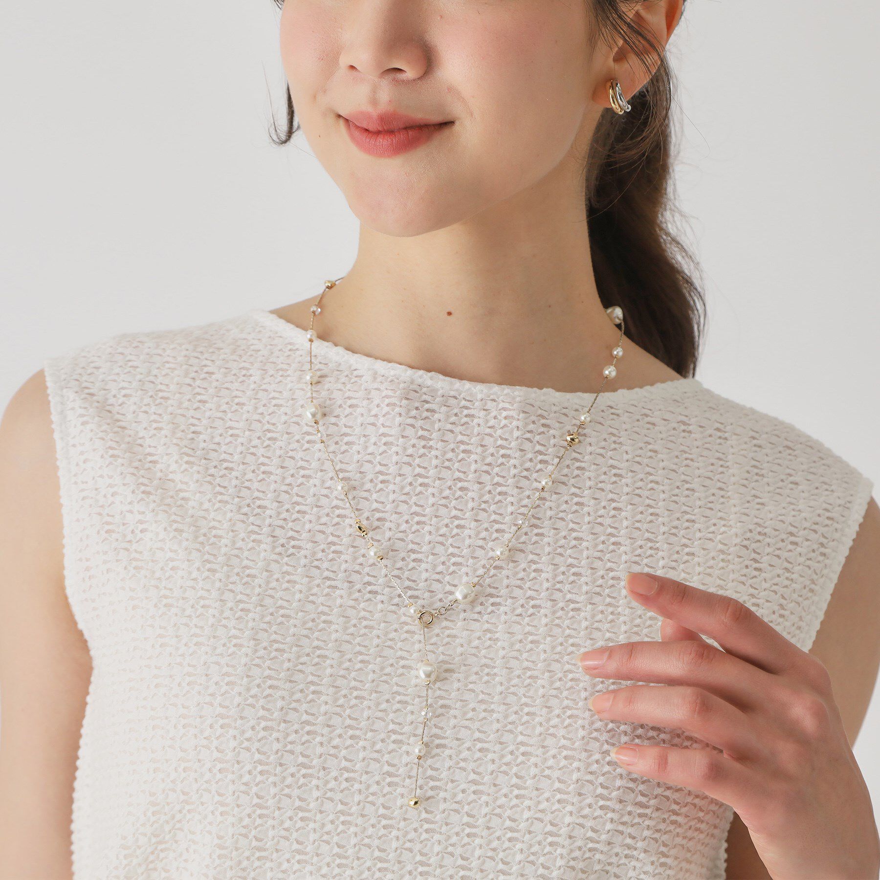 COUP DE CHANCE「スパークルフェイクパール【2WAY使用／パール風】」|ネックレス|