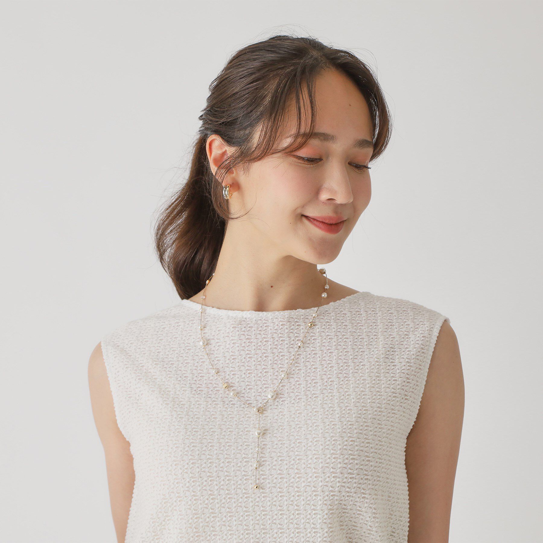 COUP DE CHANCE「スパークルフェイクパール【2WAY使用／パール風】」|ネックレス|