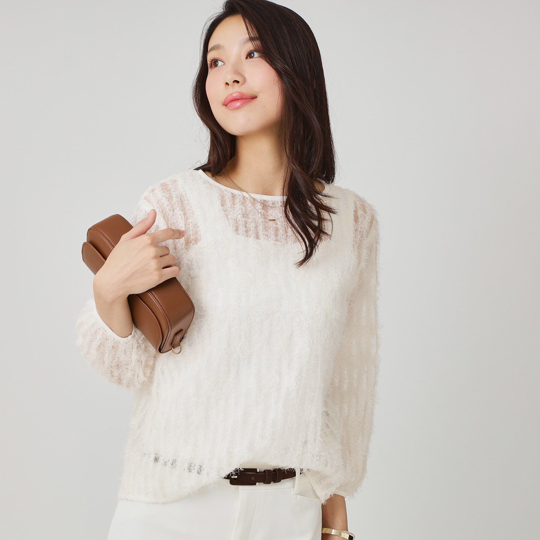 COUP DE CHANCE「【手洗い可／日本製】フェザーチュールのブラウス」|シャツ・ブラウス|