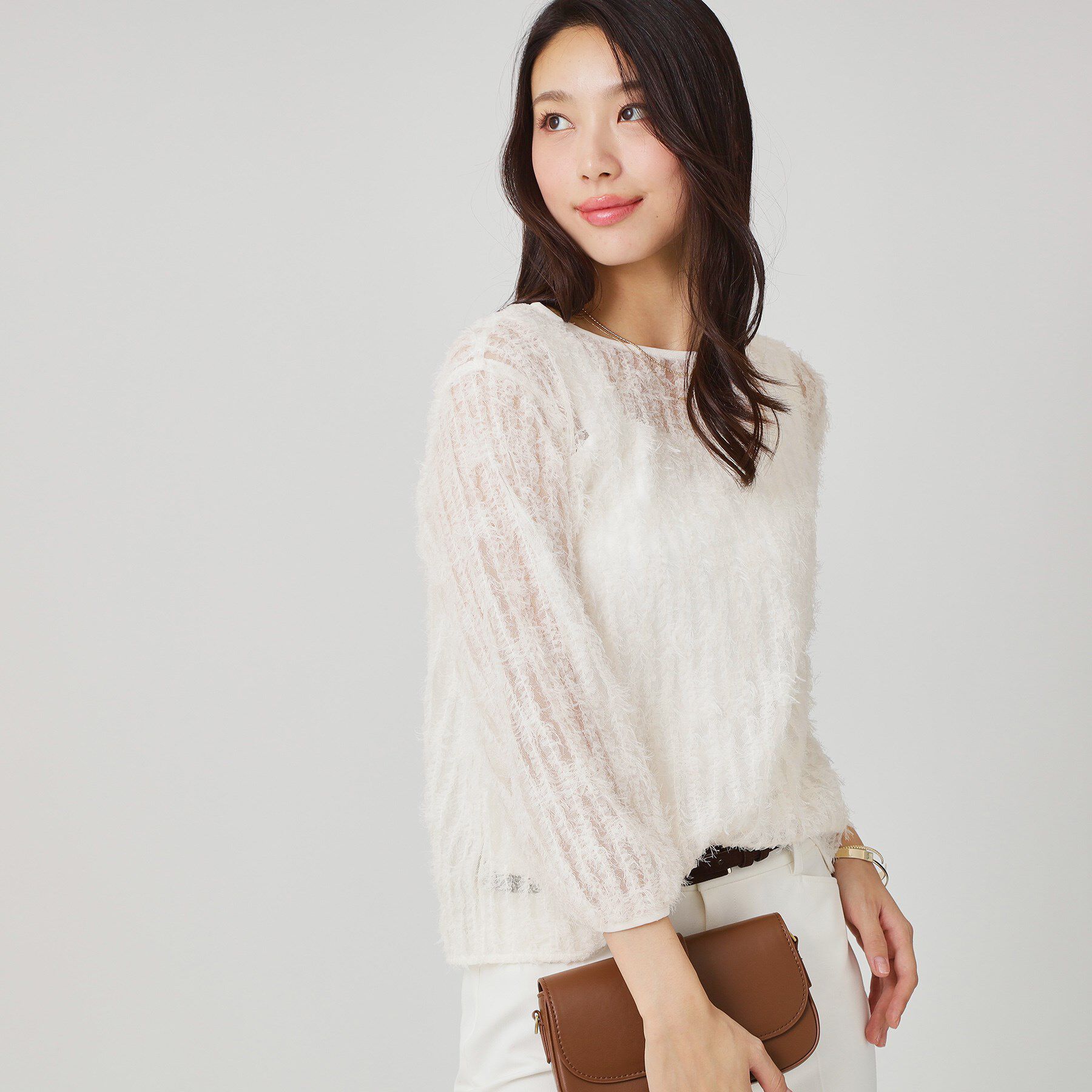 COUP DE CHANCE「【手洗い可／日本製】フェザーチュールのブラウス」|シャツ・ブラウス|