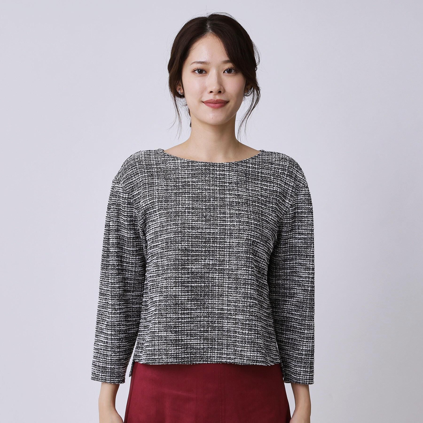 COUP DE CHANCE「【手洗い可／日本製／ジャージ素材／セットアップ可】ラメ意匠素材トップス」|Tシャツ・カットソー|