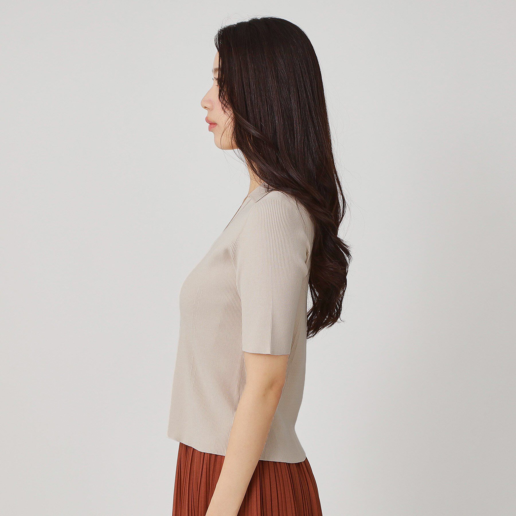 COUP DE CHANCE「【手洗い可】衿付きニットトップス」|ニット・セーター|