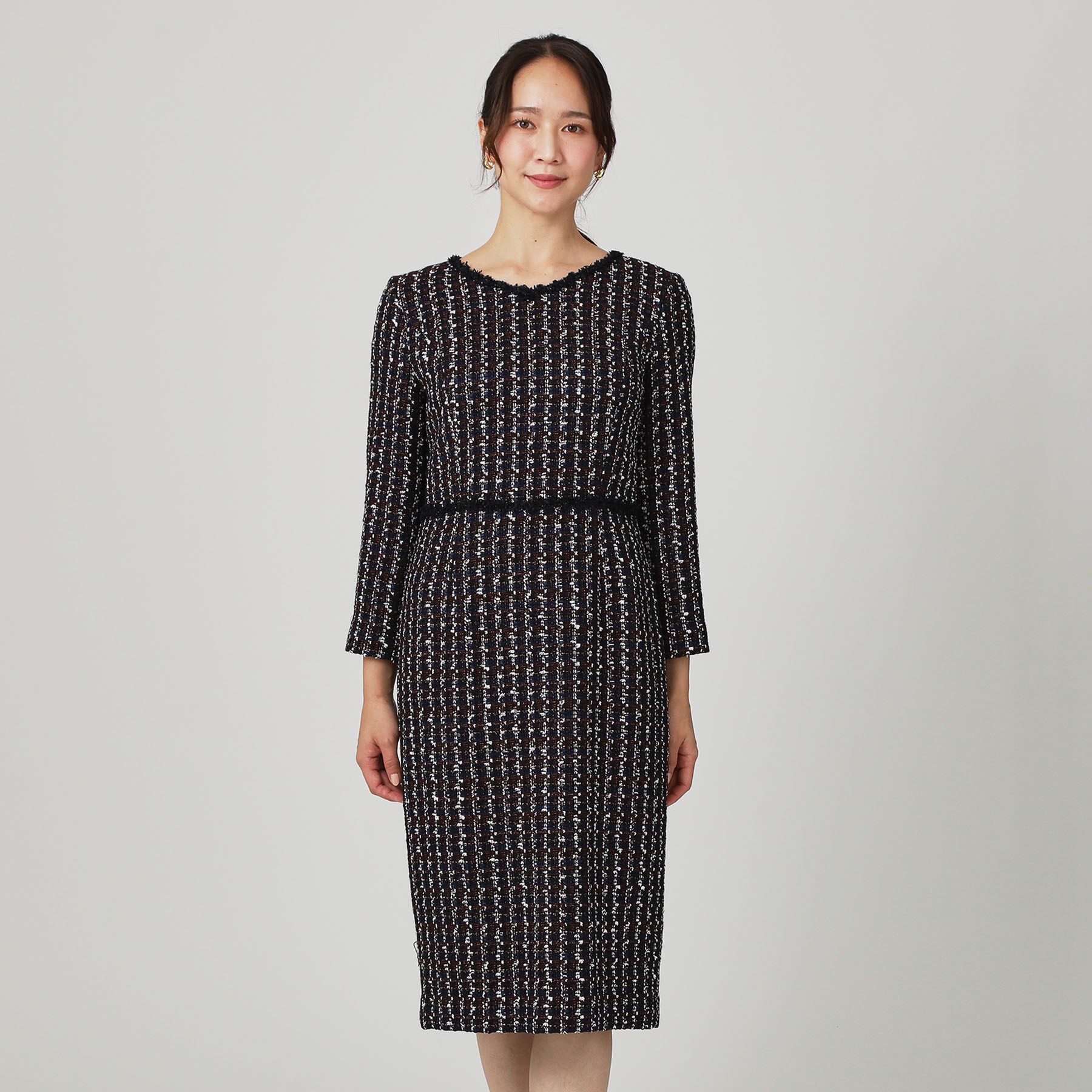 COUP DE CHANCE「【日本製／セットアップ可】ファンシーツィードのワンピース」|ワンピース|