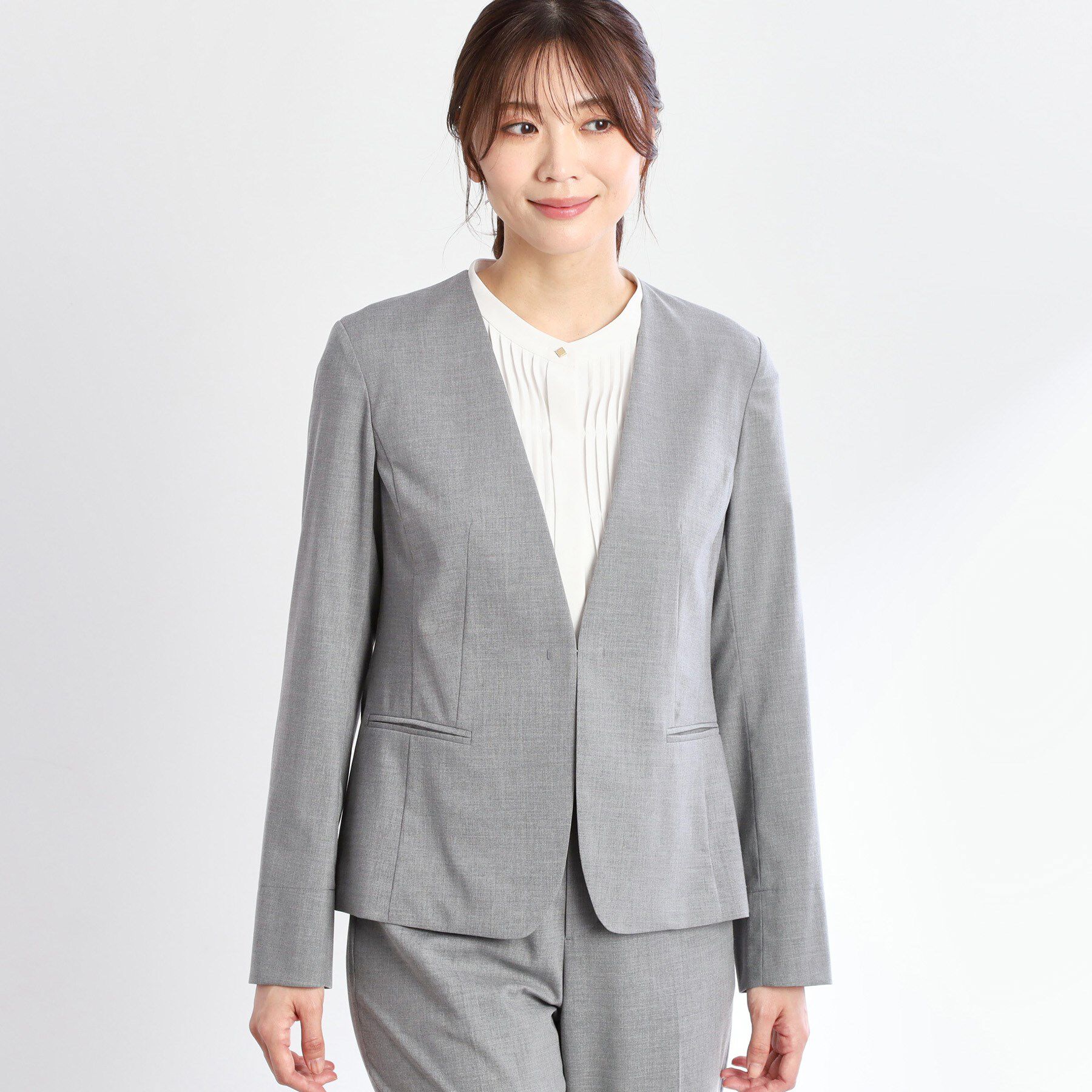 Reflect「【洗える／セットアップ可】ノーカラージャケット」|ノーカラージャケット|