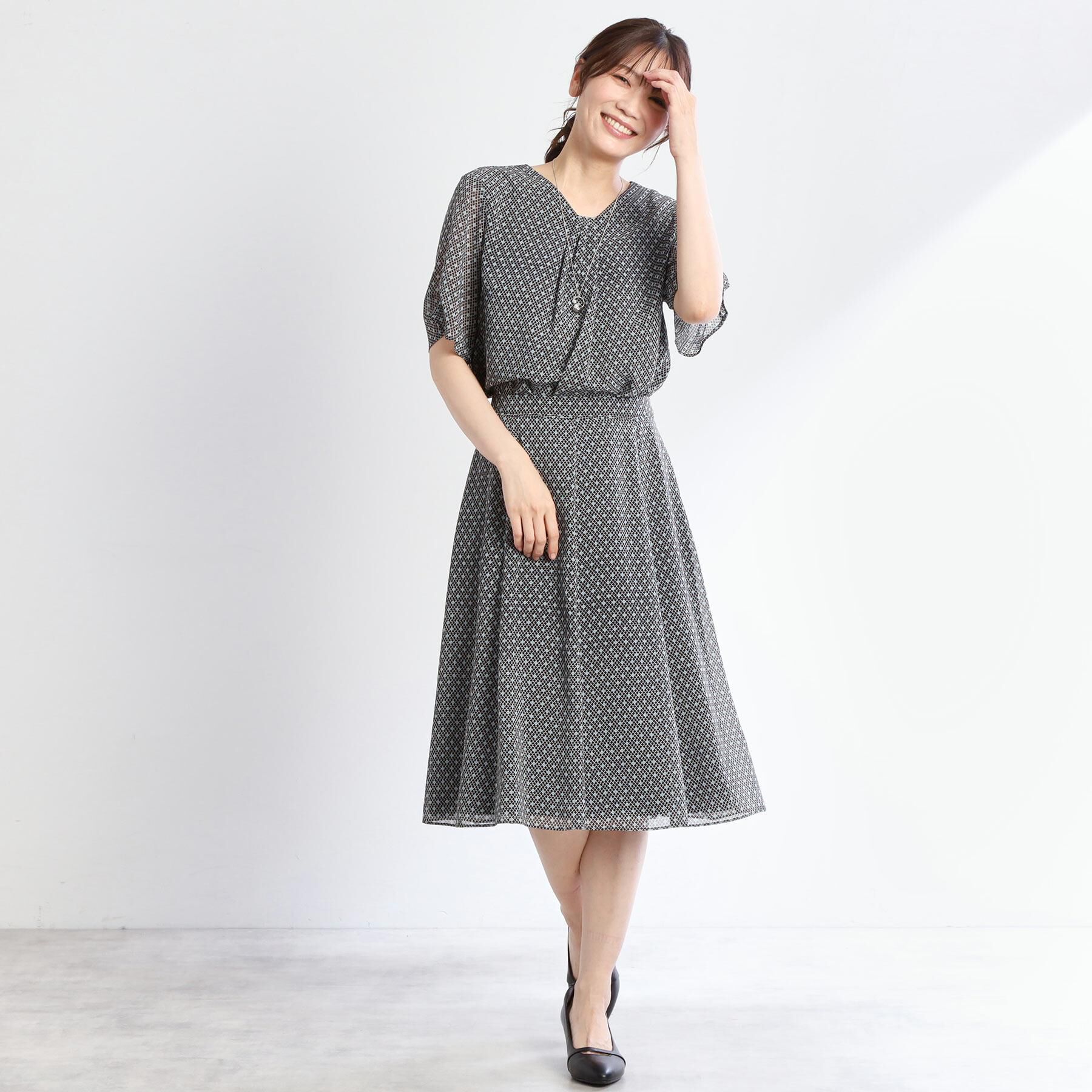 Reflect「【マシンウォッシュ可／セットアップ可】コツキ柄プリントフレアスカート」|スカート|