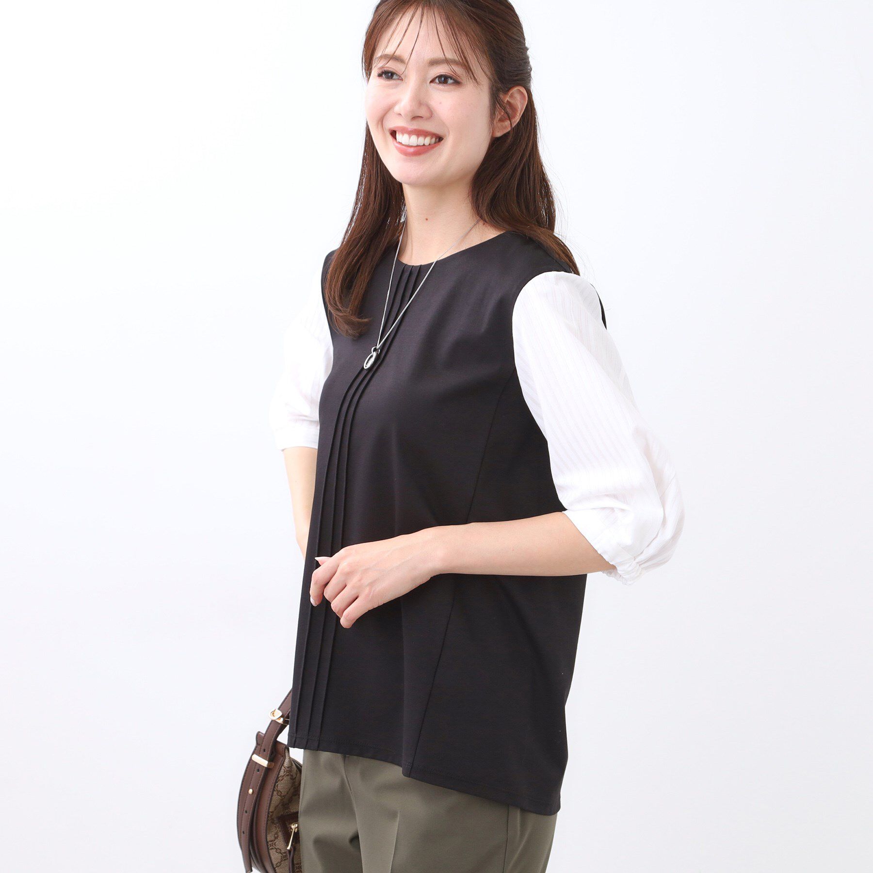 Reflect「【アウターを着てもすっきり／体型カバー／腰周りが気にならない】長め丈プルオーバージャージ」|Tシャツ・カットソー|