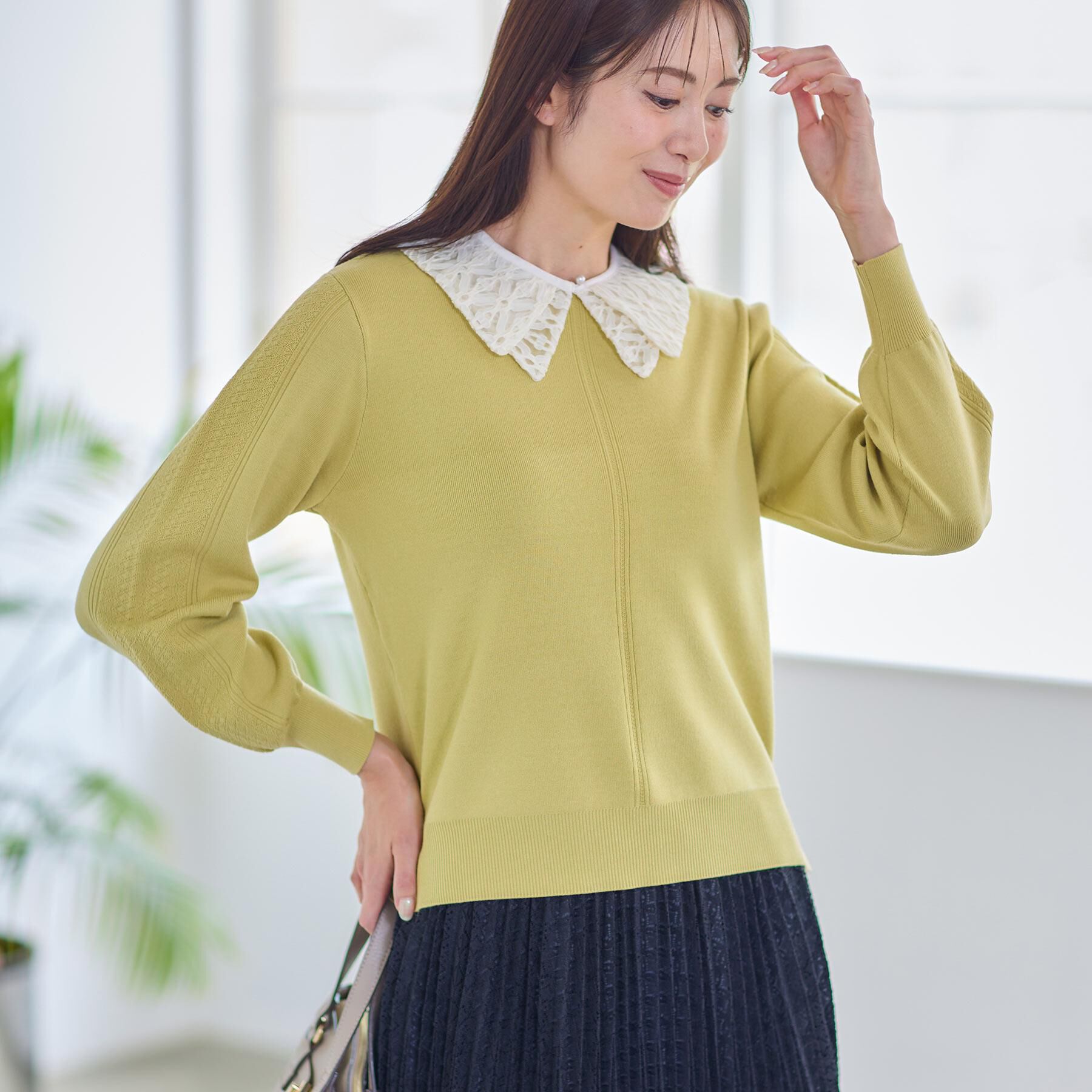 Reflect「【コーディネートのポイントに◎】パール調ボタン&times;レース付け衿」|その他|