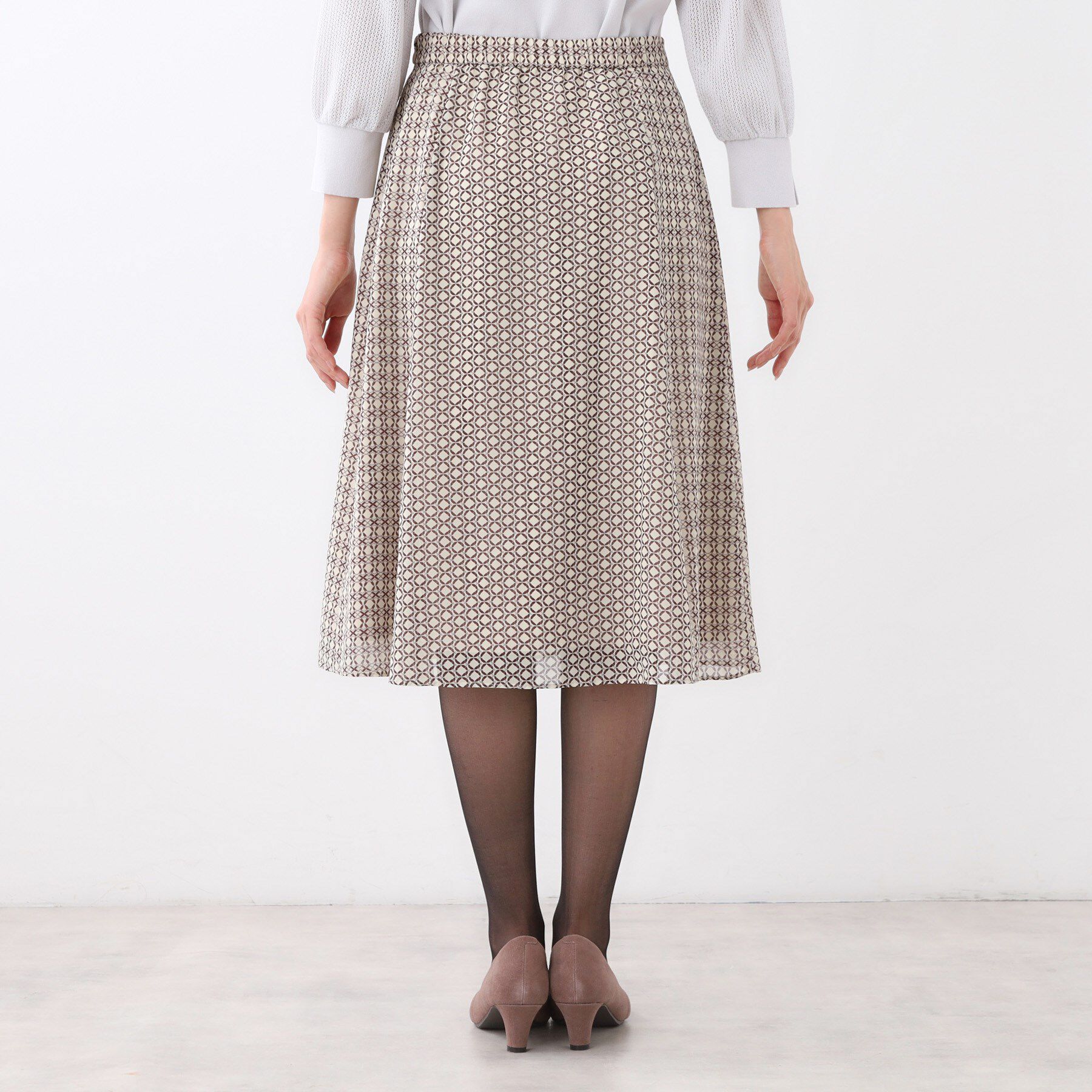 Reflect「【きちんと見え／セットアップ可／通勤におすすめ◎】フレアプリントスカート」|スカート|