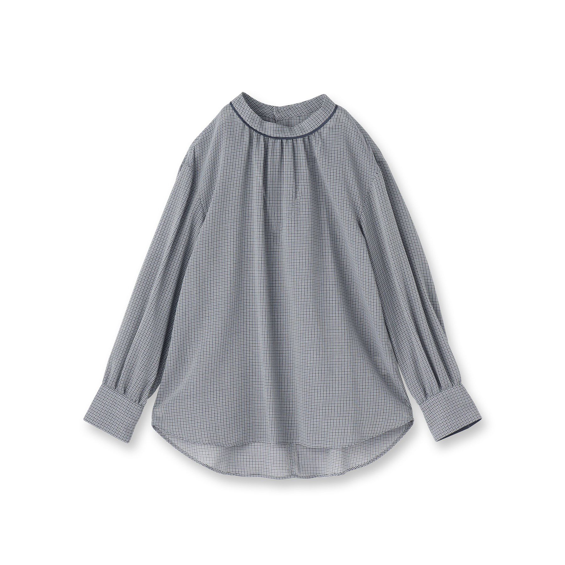 Reflect「【長め丈／ドライタッチ】ガンクラブチェック柄ブラウス」|シャツ・ブラウス|