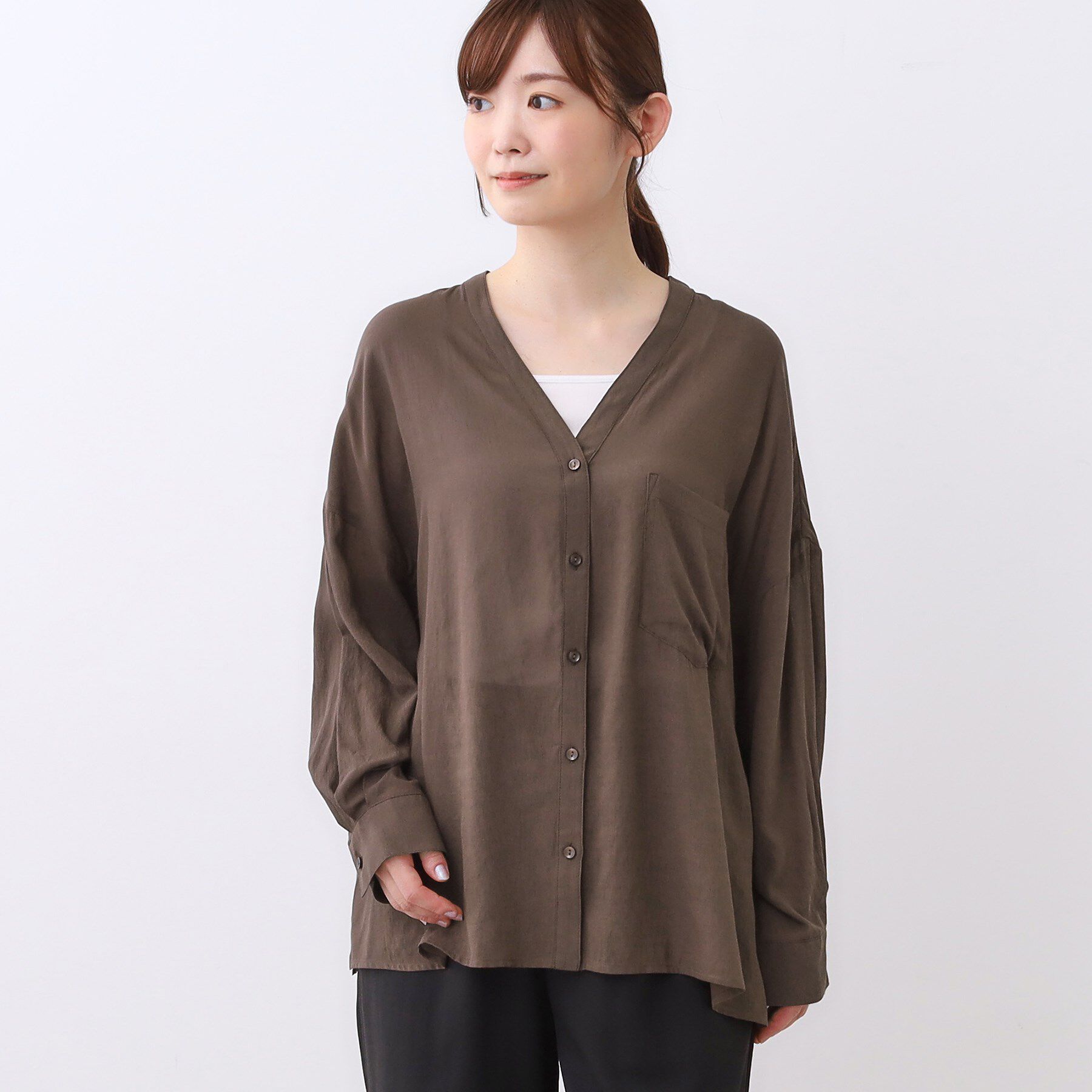 Reflect「【体型カバー】シャツ風カーディガン」|シャツ・ブラウス|