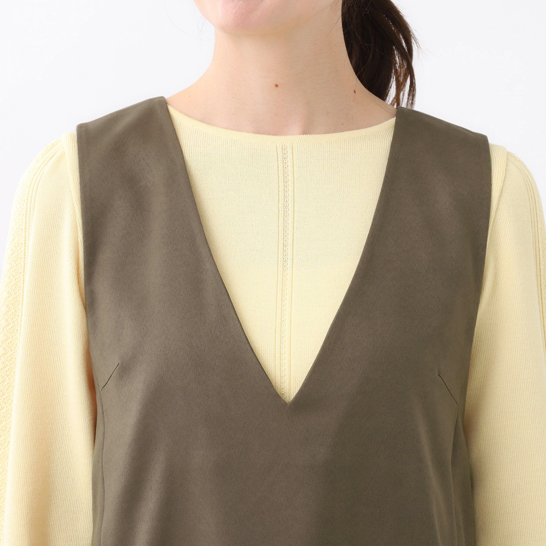 Reflect「【すっきりシルエット】スエードライクジャンパースカ―ト」|ワンピース|